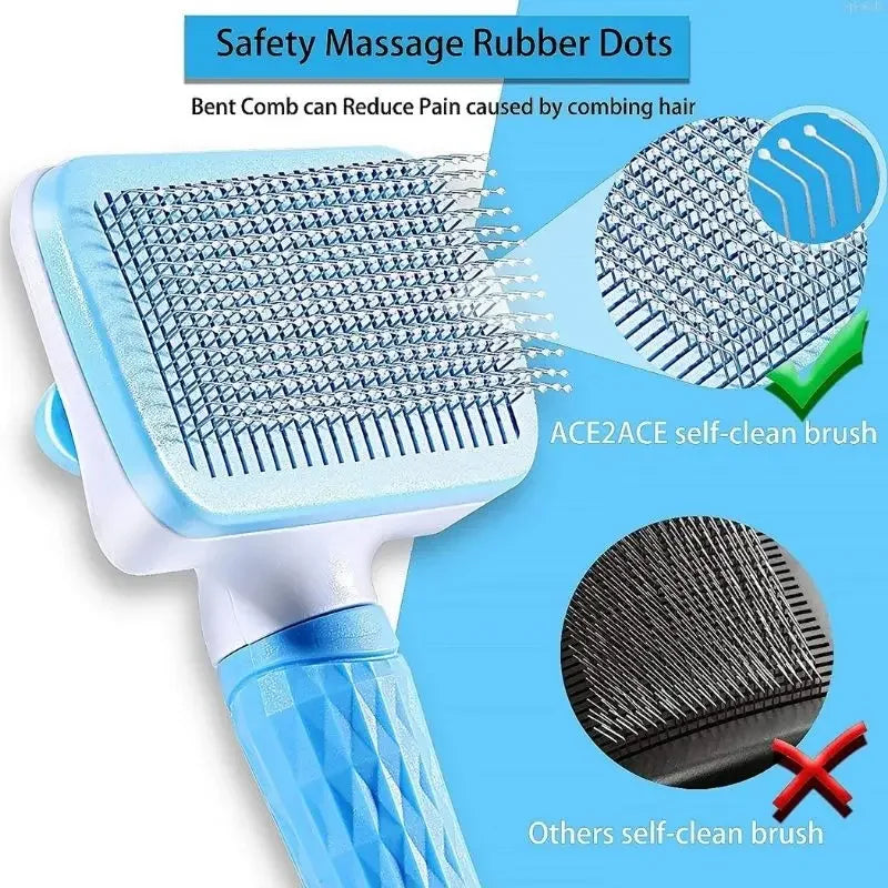 Animal Hair Remover Brush Cat / Dog/ Guinea Pig/ Rabbit Hair Grooming and Care Comb for Long Hair Fur Buddies Pet Removes Hairs Cleaning Bath Brush Pet Supplies