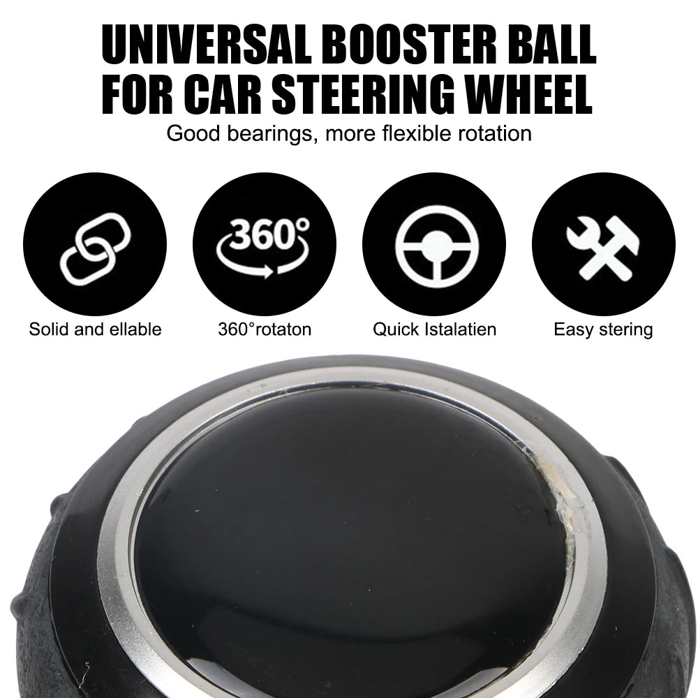 Steering Wheel Booster Spinner Knob For Truck, Semi Tractor, Car, Boat, or Forklift 360 Degree Grip Ball Turning Hand Control