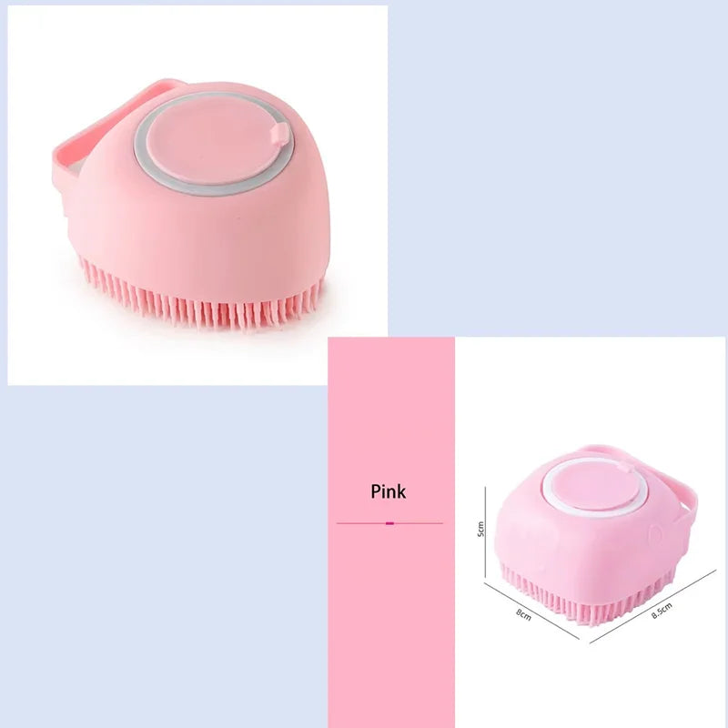 Silicone Pet Bath Massage Brush Shower Scrubber Bubble Maker For Cat Dog Fur Buddies Grooming Deep Clean Hair Remover Household Pet Bathing
