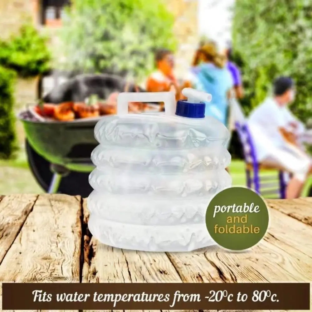 Folding Water Bucket Large Capacity Reusable Water Bag with Faucet Water Storage Container 5L/10L/15 Liters = 1 Gallon, 2.5 Gallons, 3.9 Gallons