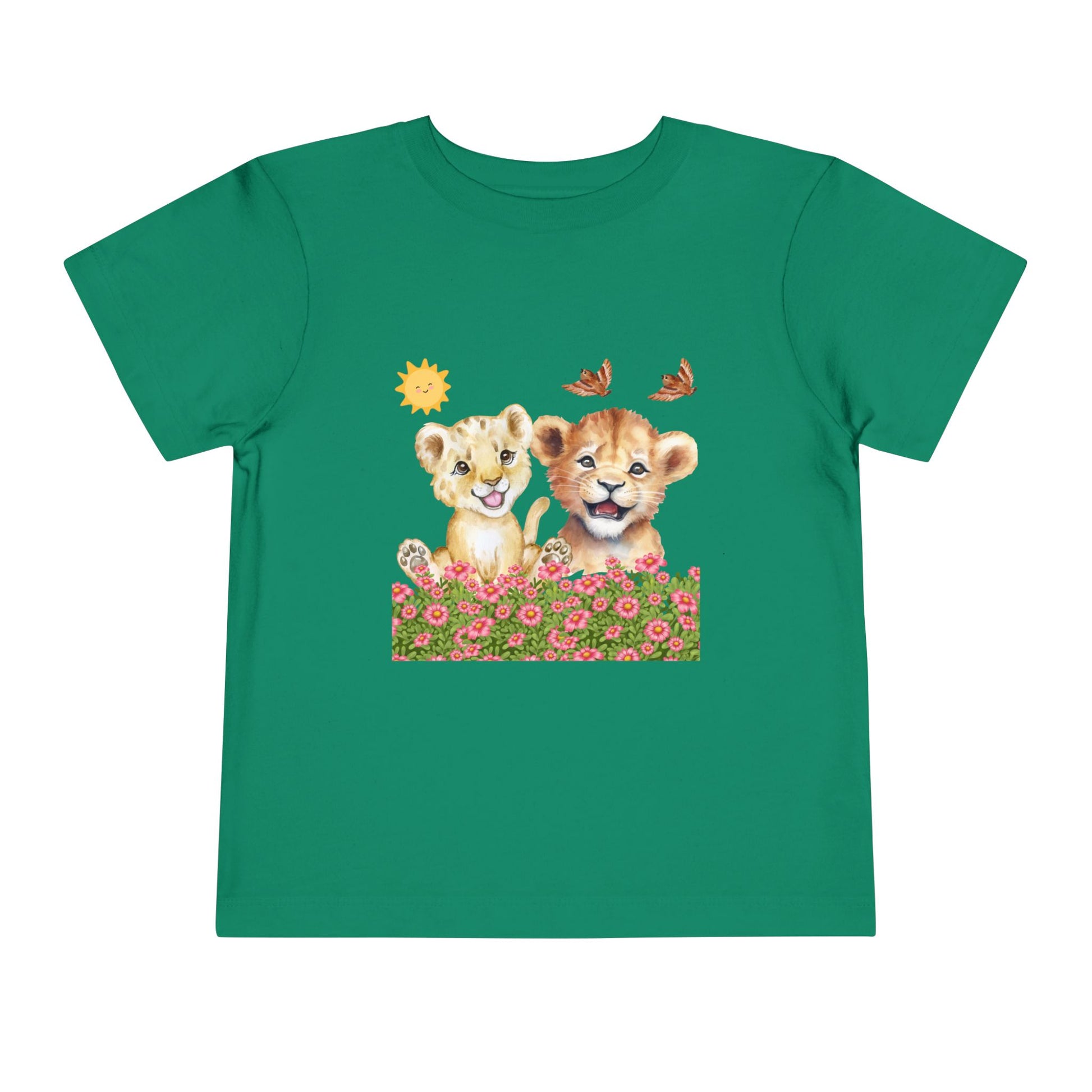 Toddler Short Sleeve Tee Shirt Cubs In Flower Bush