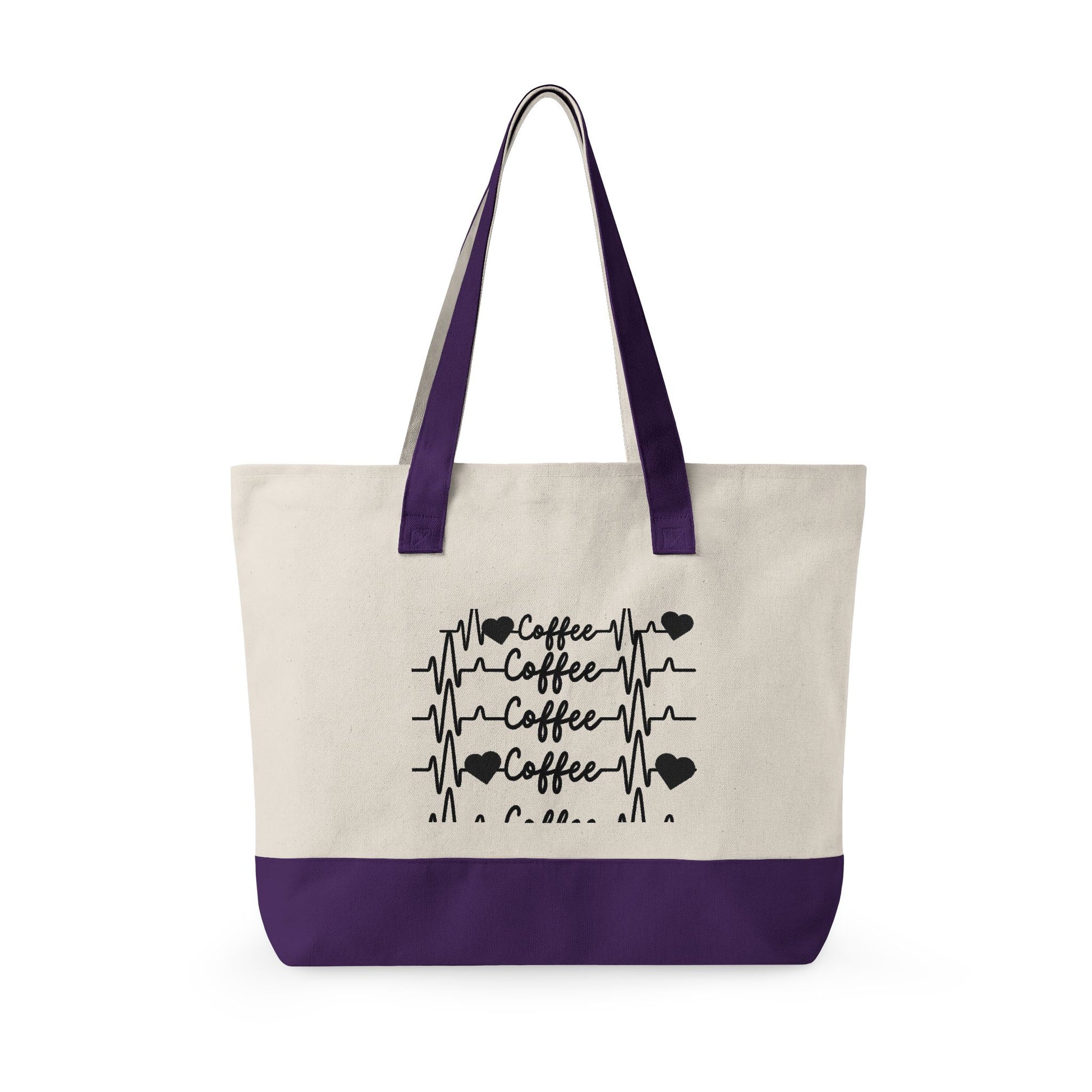 Zippered Canvas Tote Front Zip Pocket