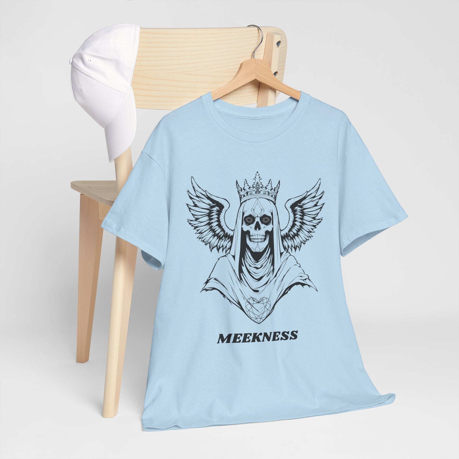 Skull Crown Wings Cotton Tee Shirt Transparent