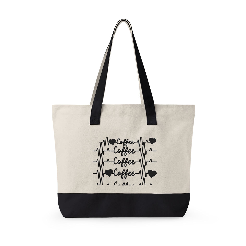 Zippered Canvas Tote Front Zip Pocket