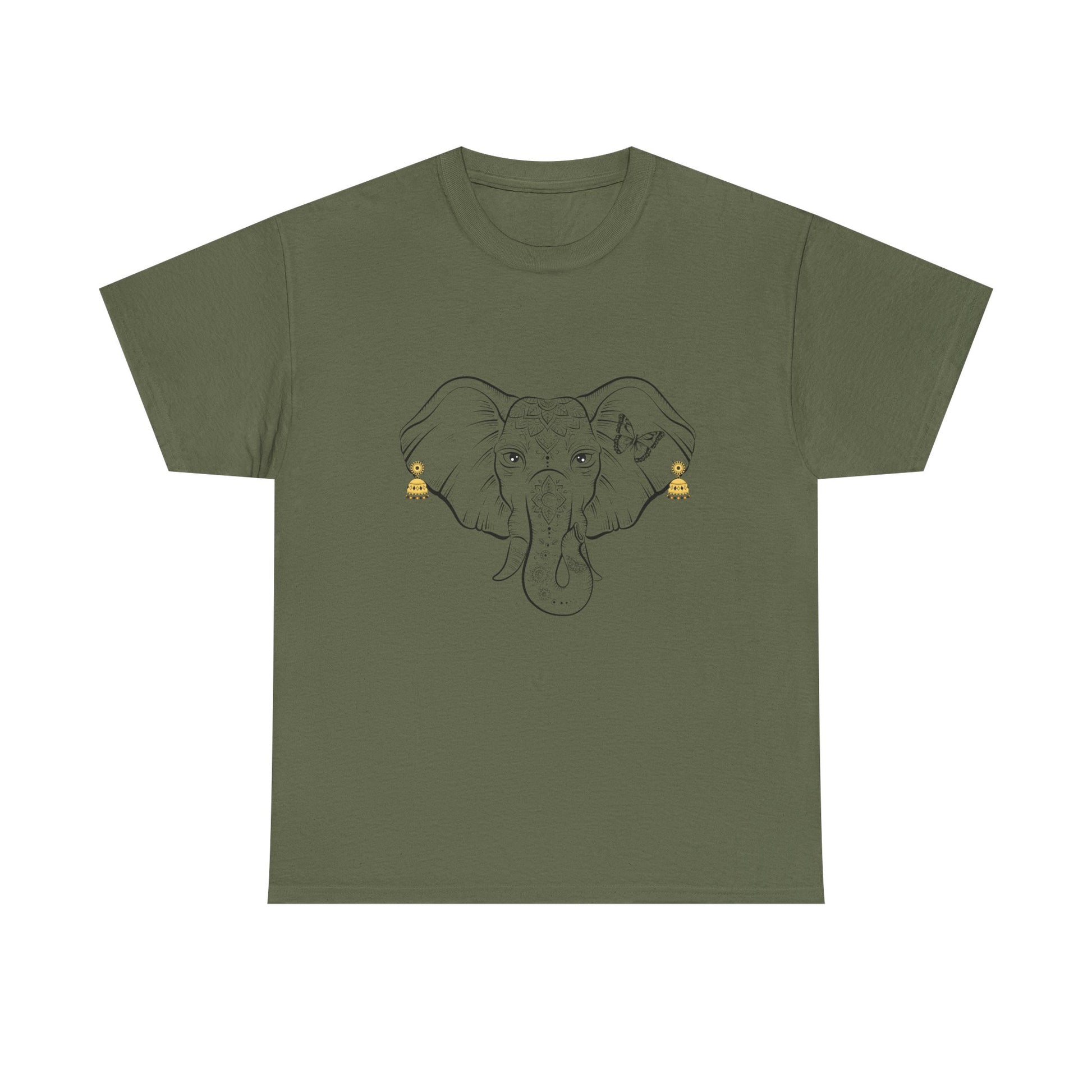 Elephant With Earrings Heavy Cotton Shirt