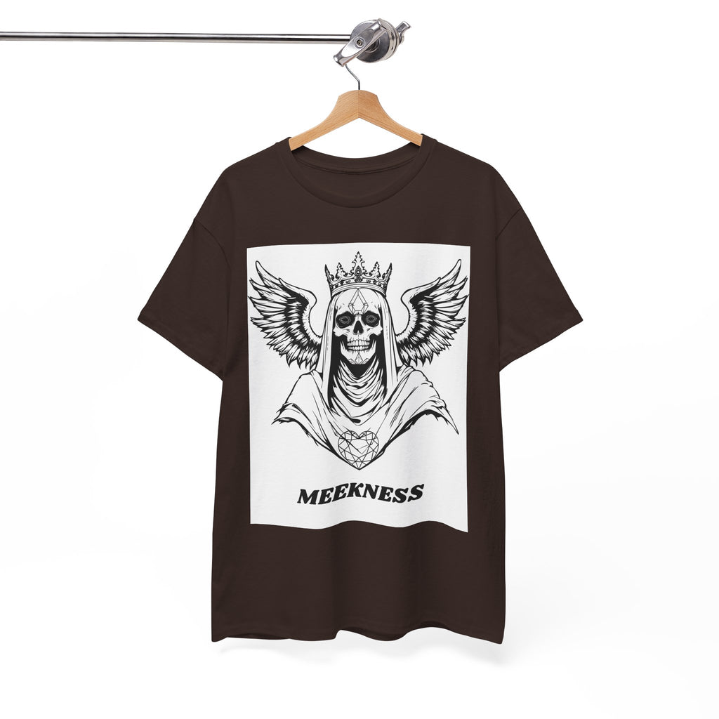 Skull Crown Wings Cotton Tee Shirt White Background