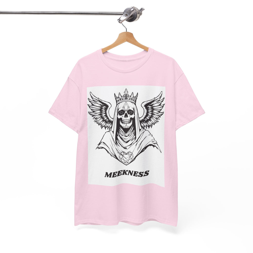 Skull Crown Wings Cotton Tee Shirt White Background