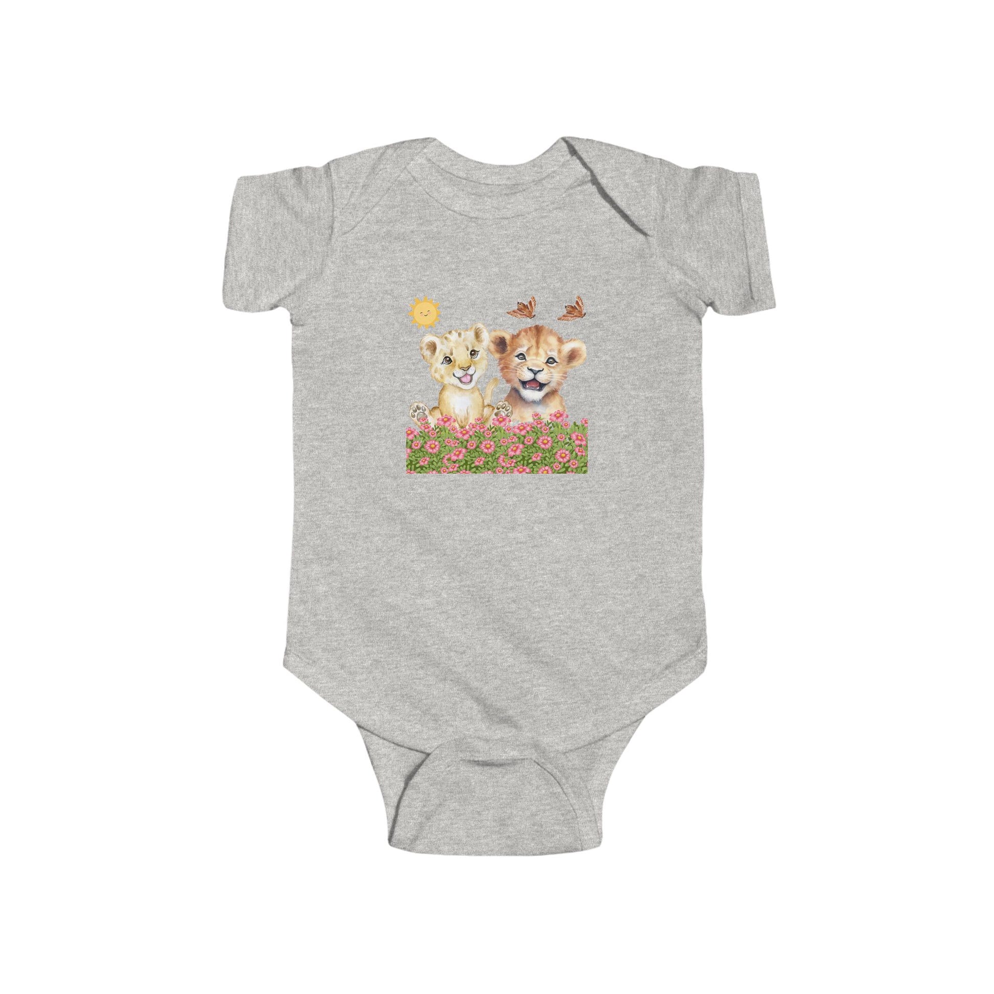 Infant Onesie Bodysuit Cubs In Flower Bush