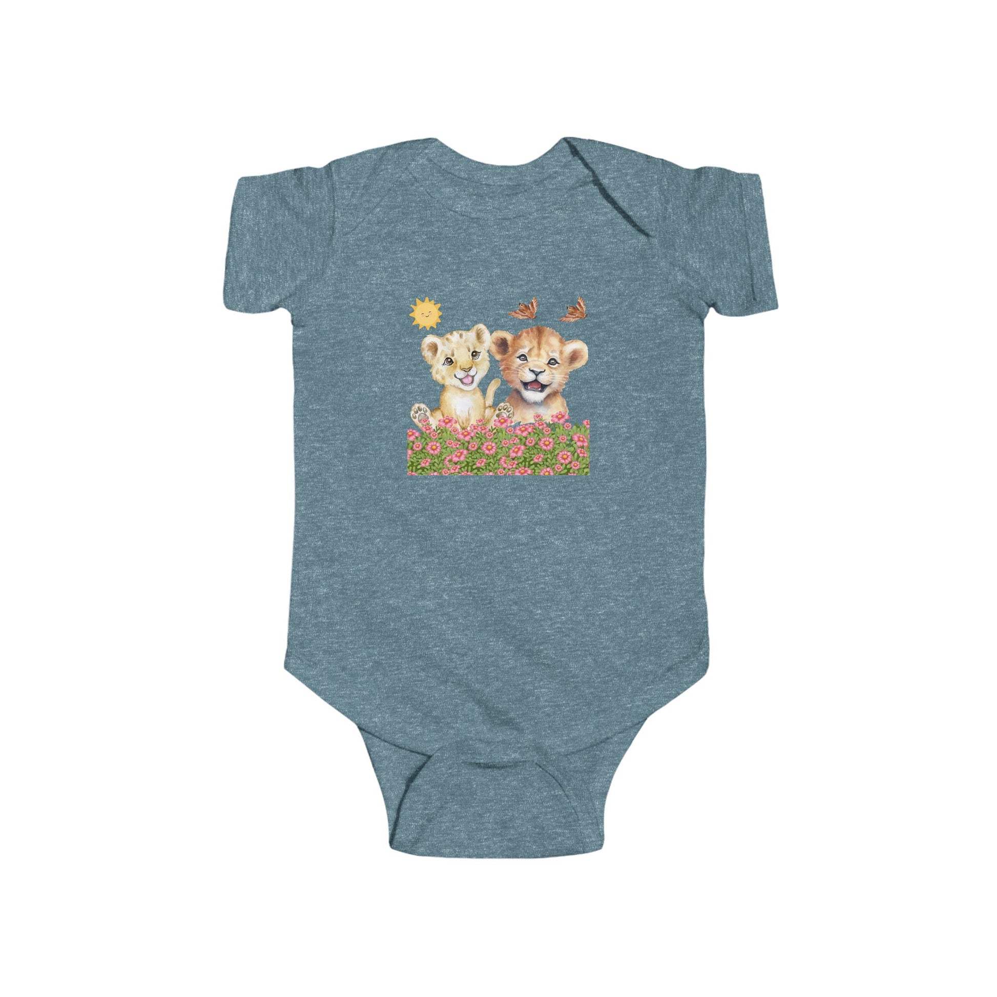 Infant Onesie Bodysuit Cubs In Flower Bush