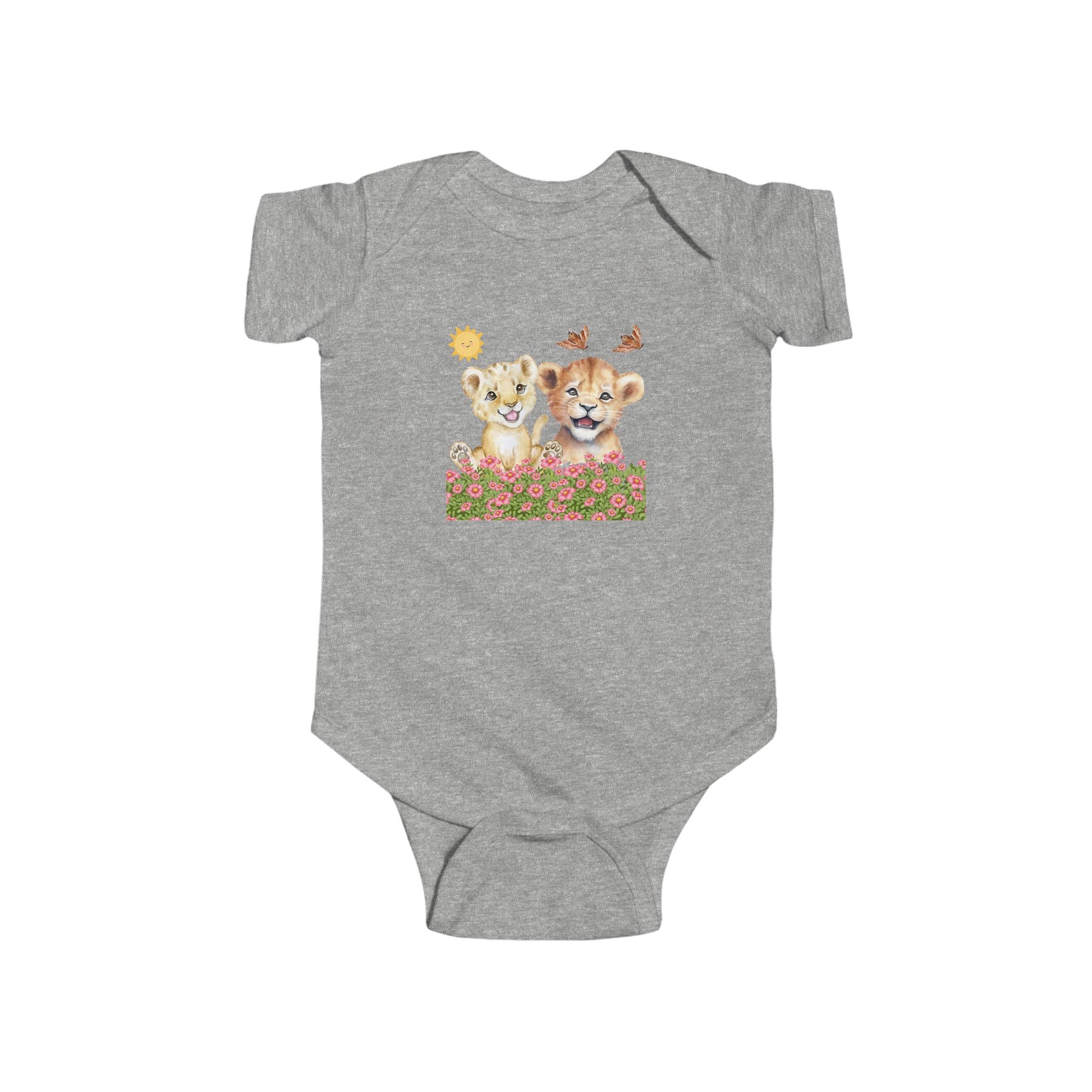 Infant Onesie Bodysuit Cubs In Flower Bush