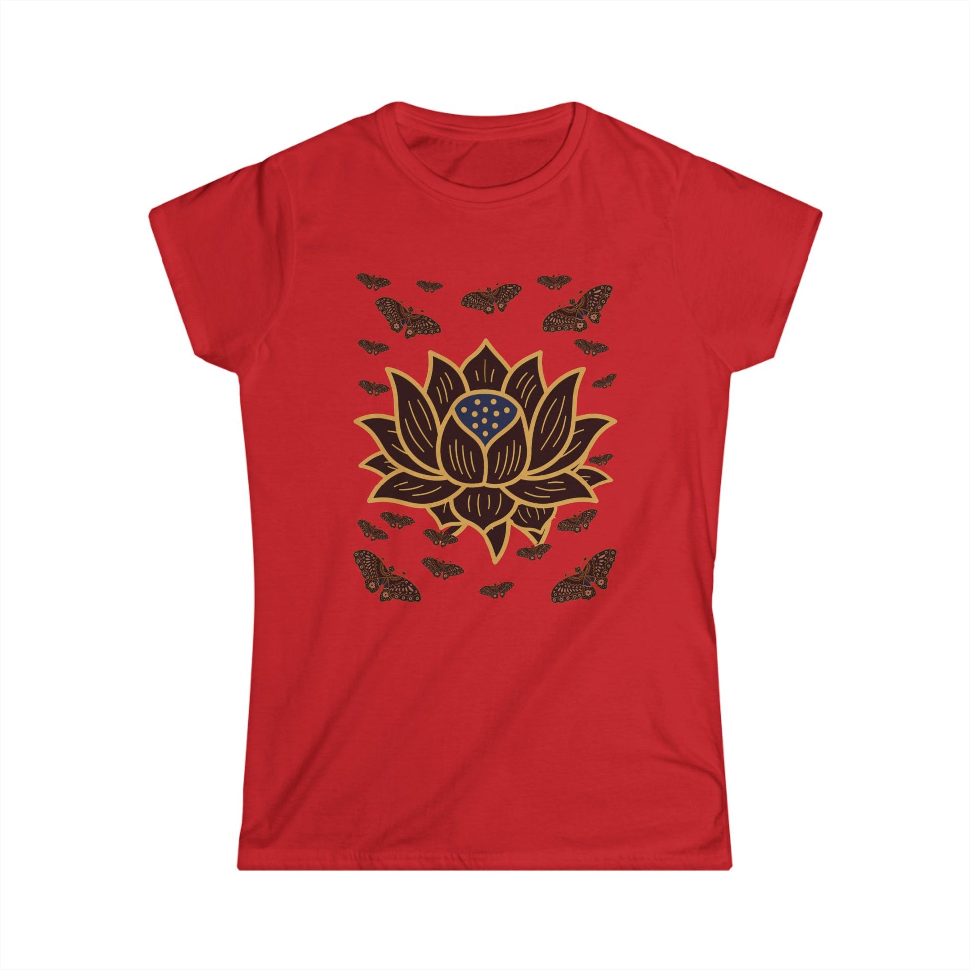 Women's Soft style Tee Shirt Lotus Butterfly