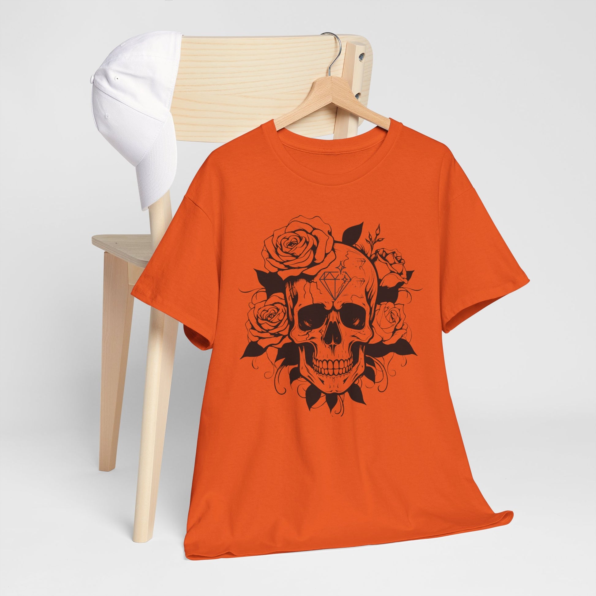 Skull Roses Cotton Tee Shirt