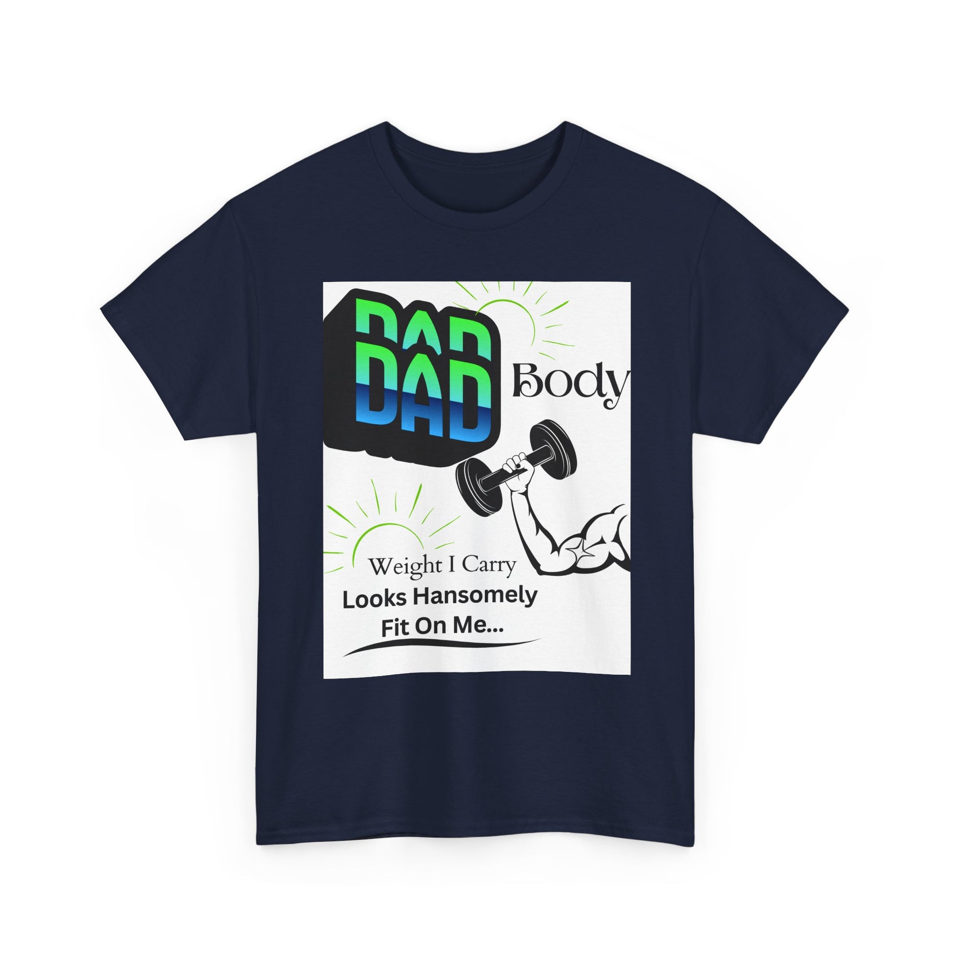 White Background Hansomely Fit Dad Cotton Crew Tee Shirt Dseign
