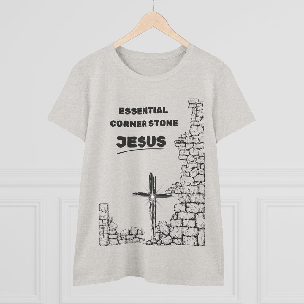 Women's Cotton Tee Shirt Essential Corner Stone
