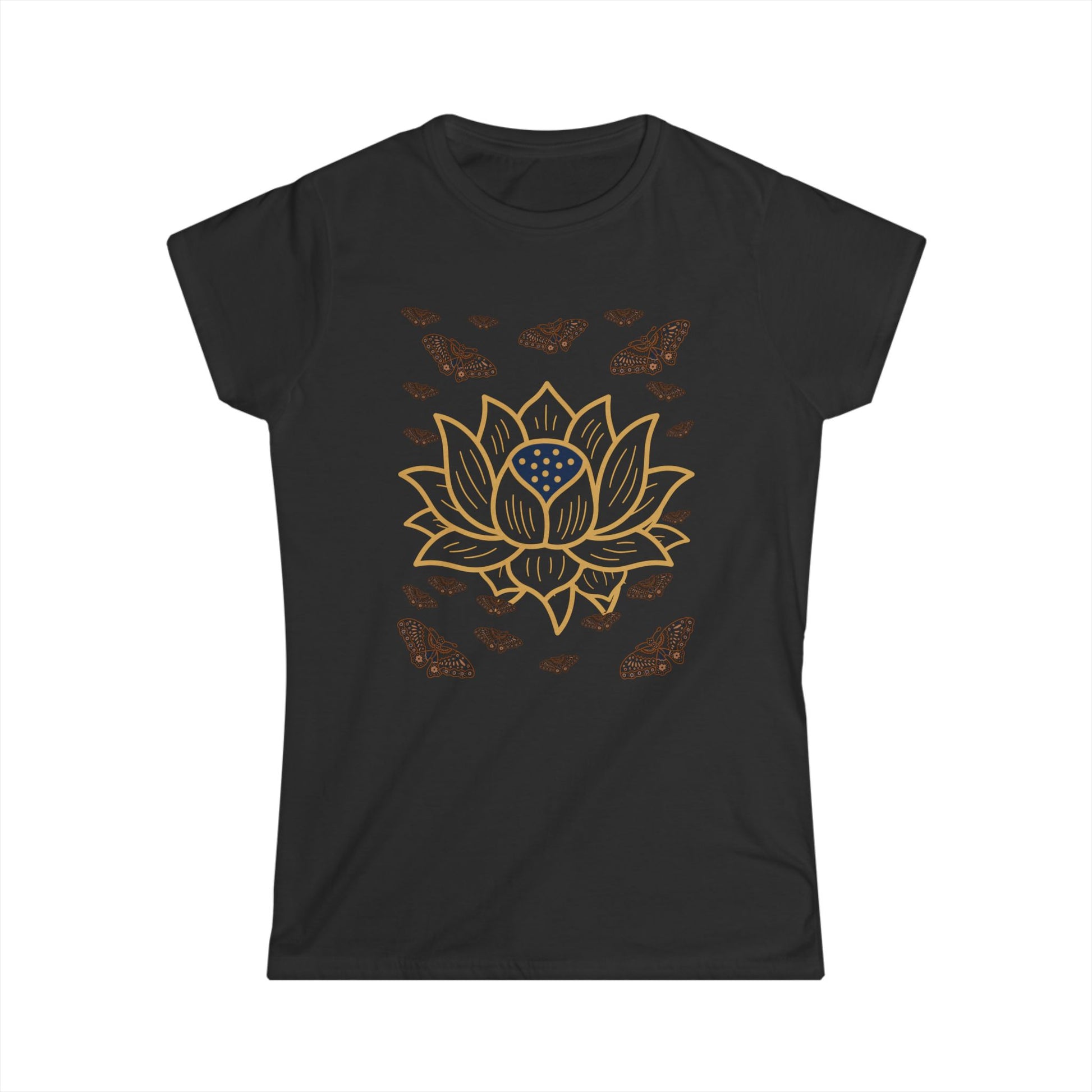 Women's Soft style Tee Shirt Lotus Butterfly
