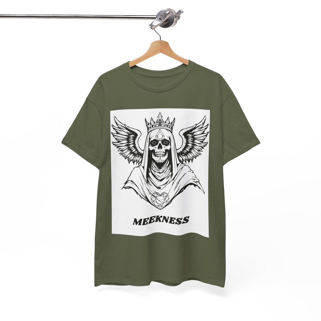 Skull Crown Wings Cotton Tee Shirt White Background