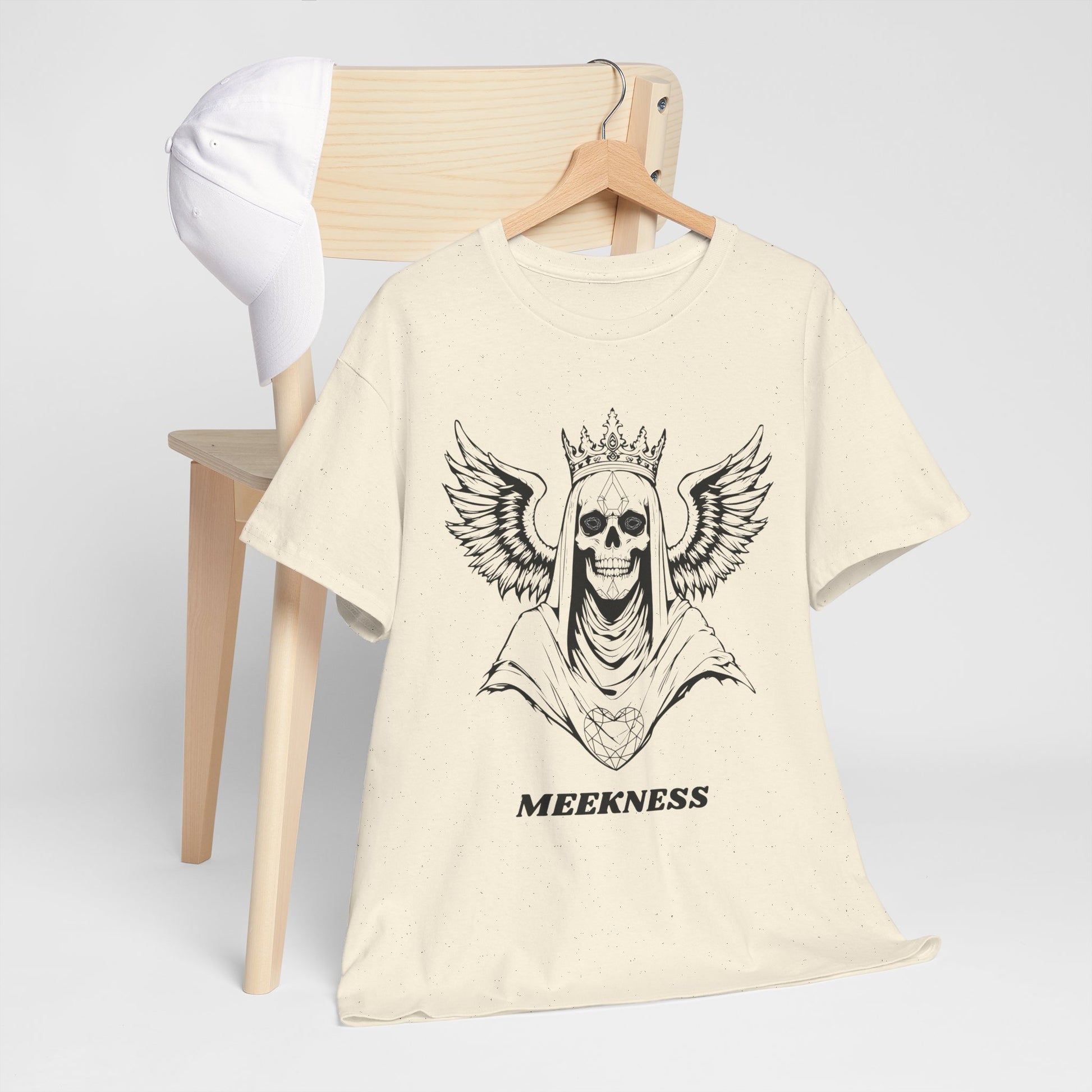 Skull Crown Wings Cotton Tee Shirt Transparent