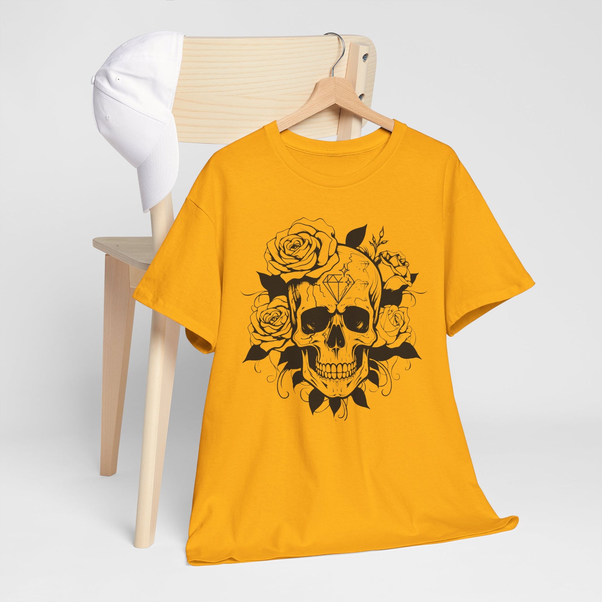 Skull Roses Cotton Tee Shirt