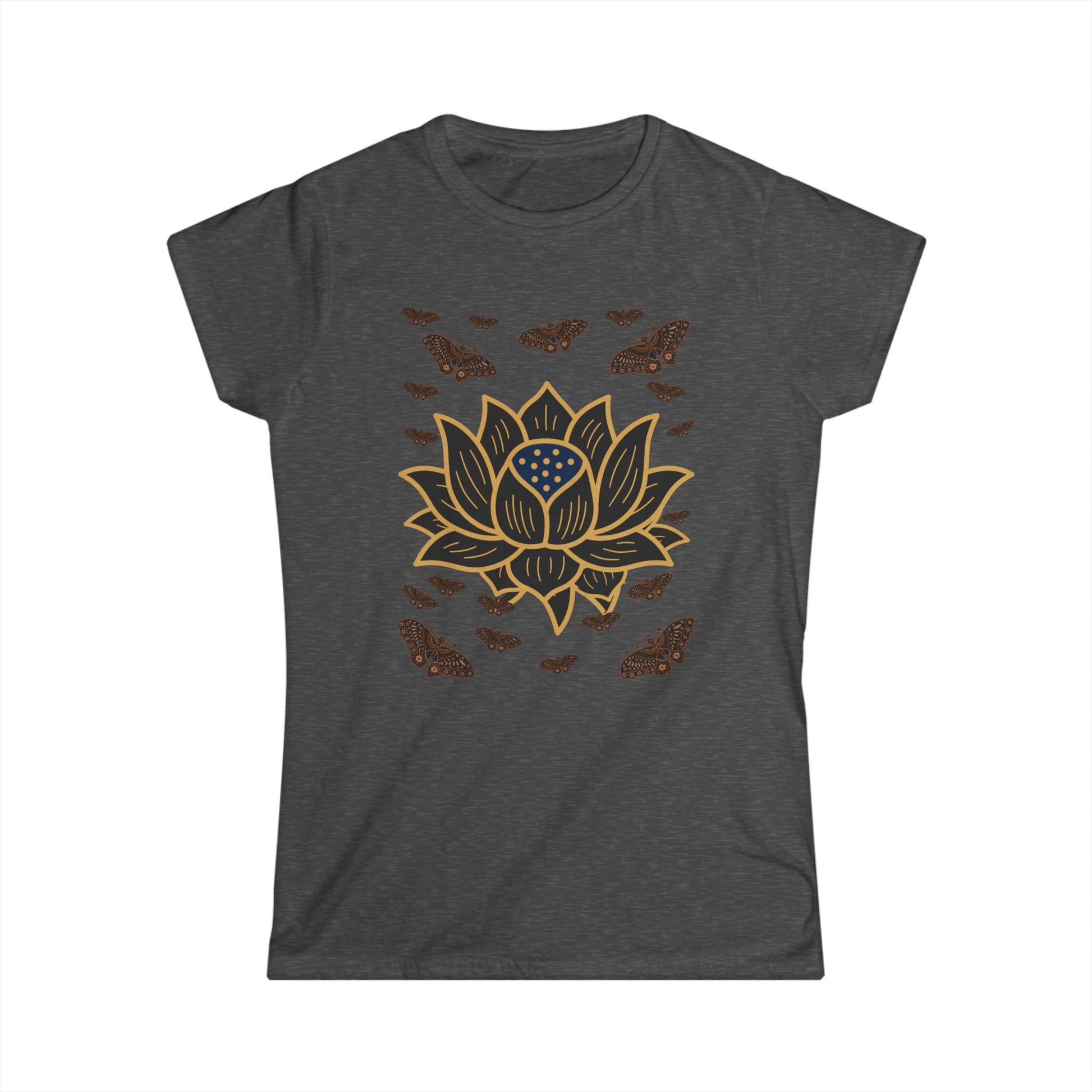 Women's Soft style Tee Shirt Lotus Butterfly