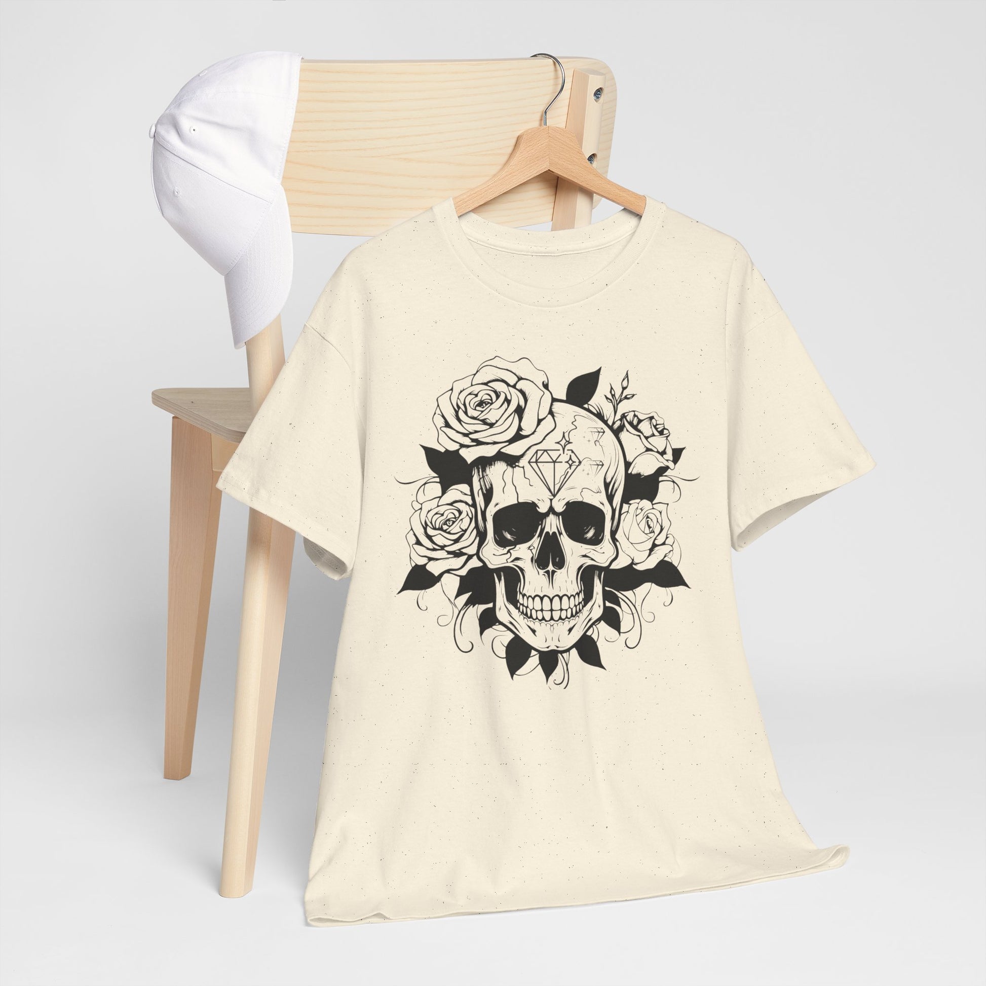 Skull Roses Cotton Tee Shirt