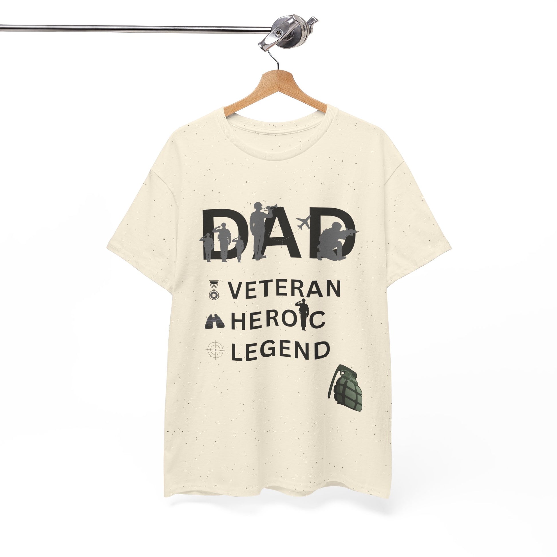 Dad Veteran Cotton Tee Shirt Transparent Background