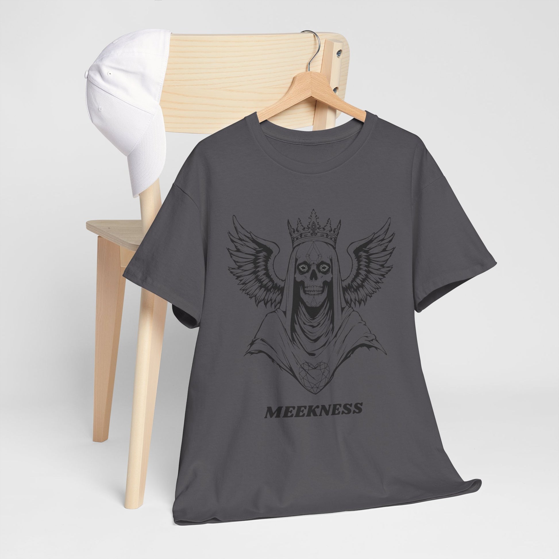 Skull Crown Wings Cotton Tee Shirt Transparent