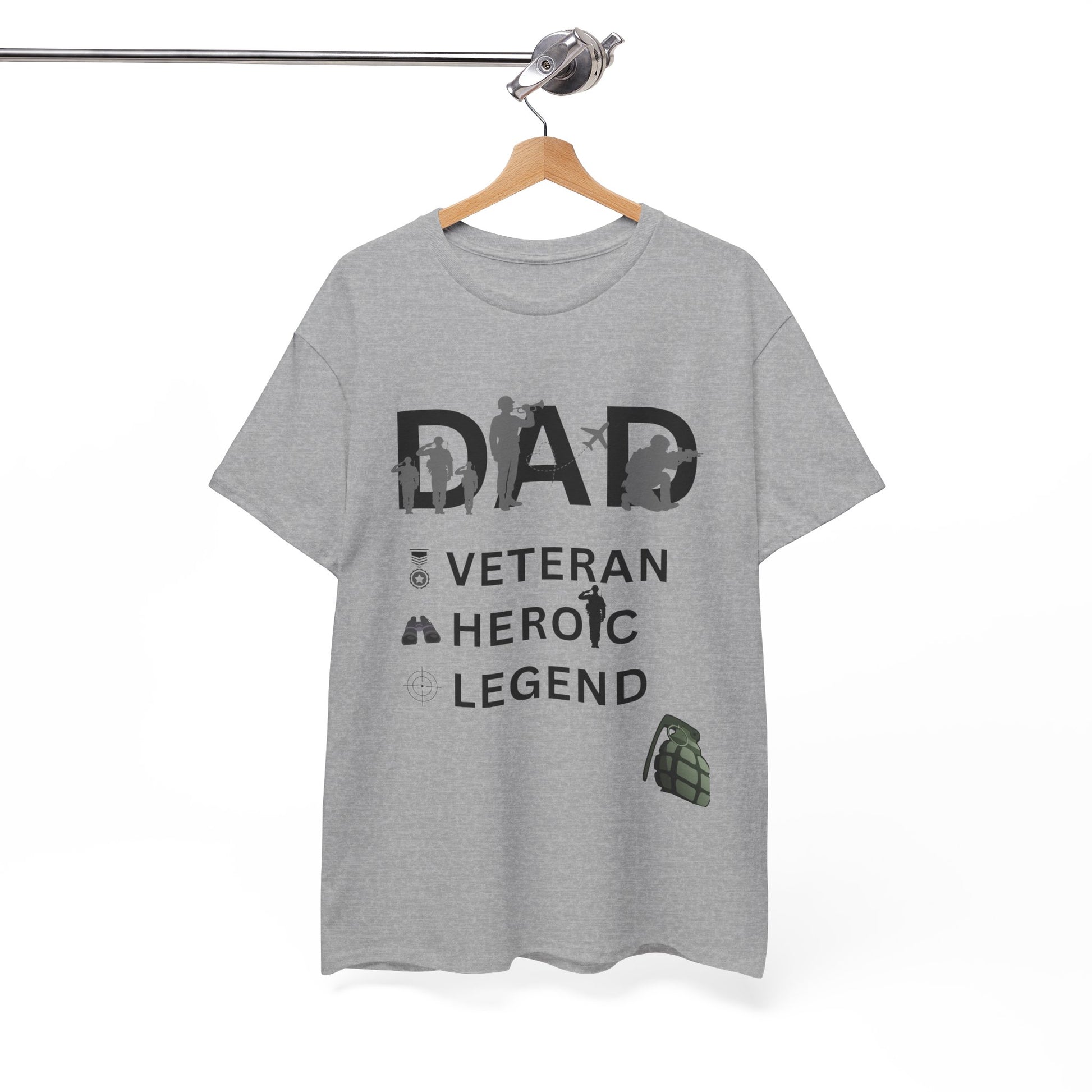 Dad Veteran Cotton Tee Shirt Transparent Background