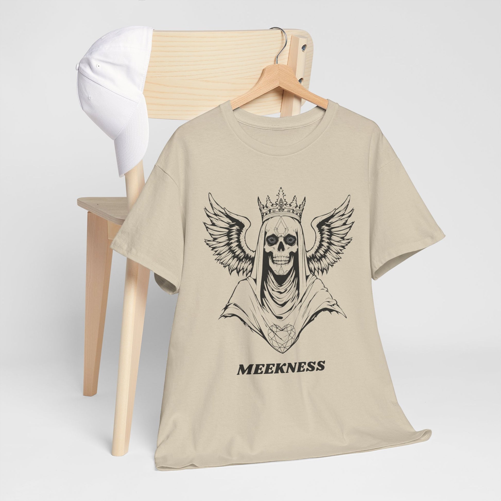 Skull Crown Wings Cotton Tee Shirt Transparent