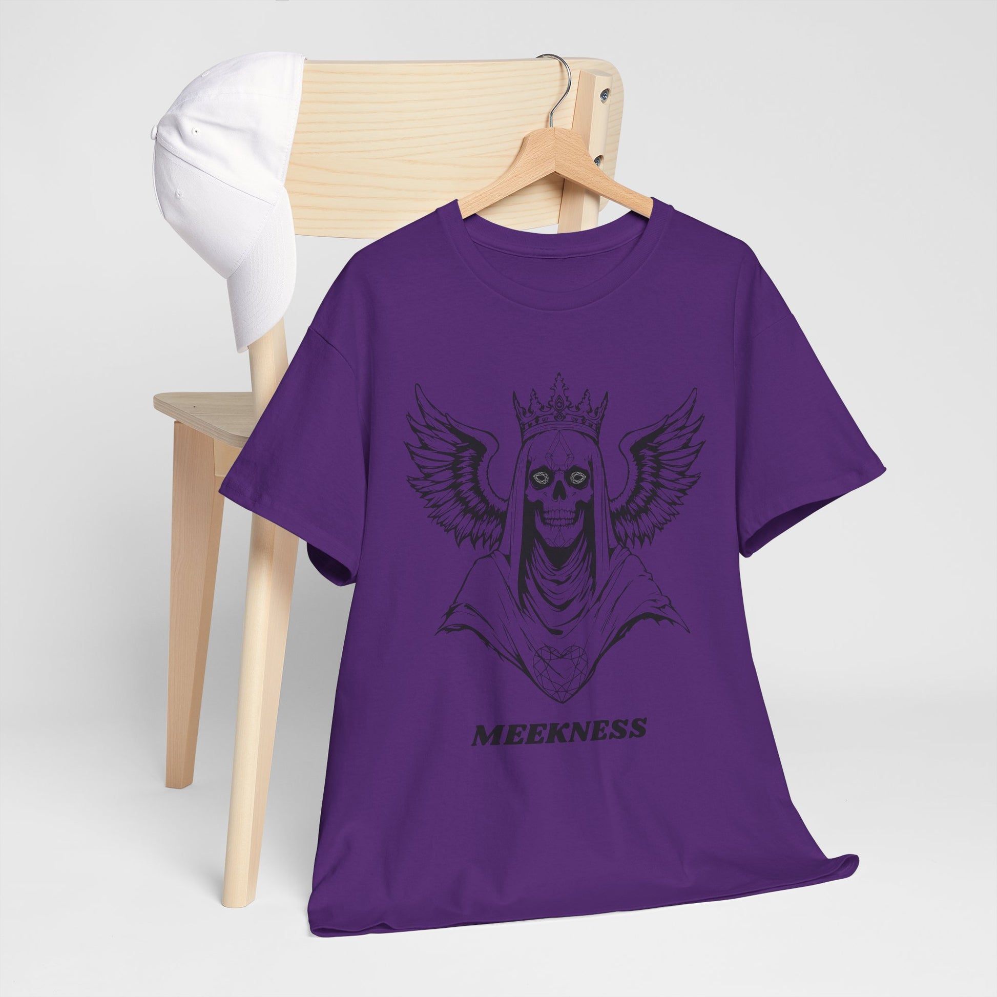 Skull Crown Wings Cotton Tee Shirt Transparent