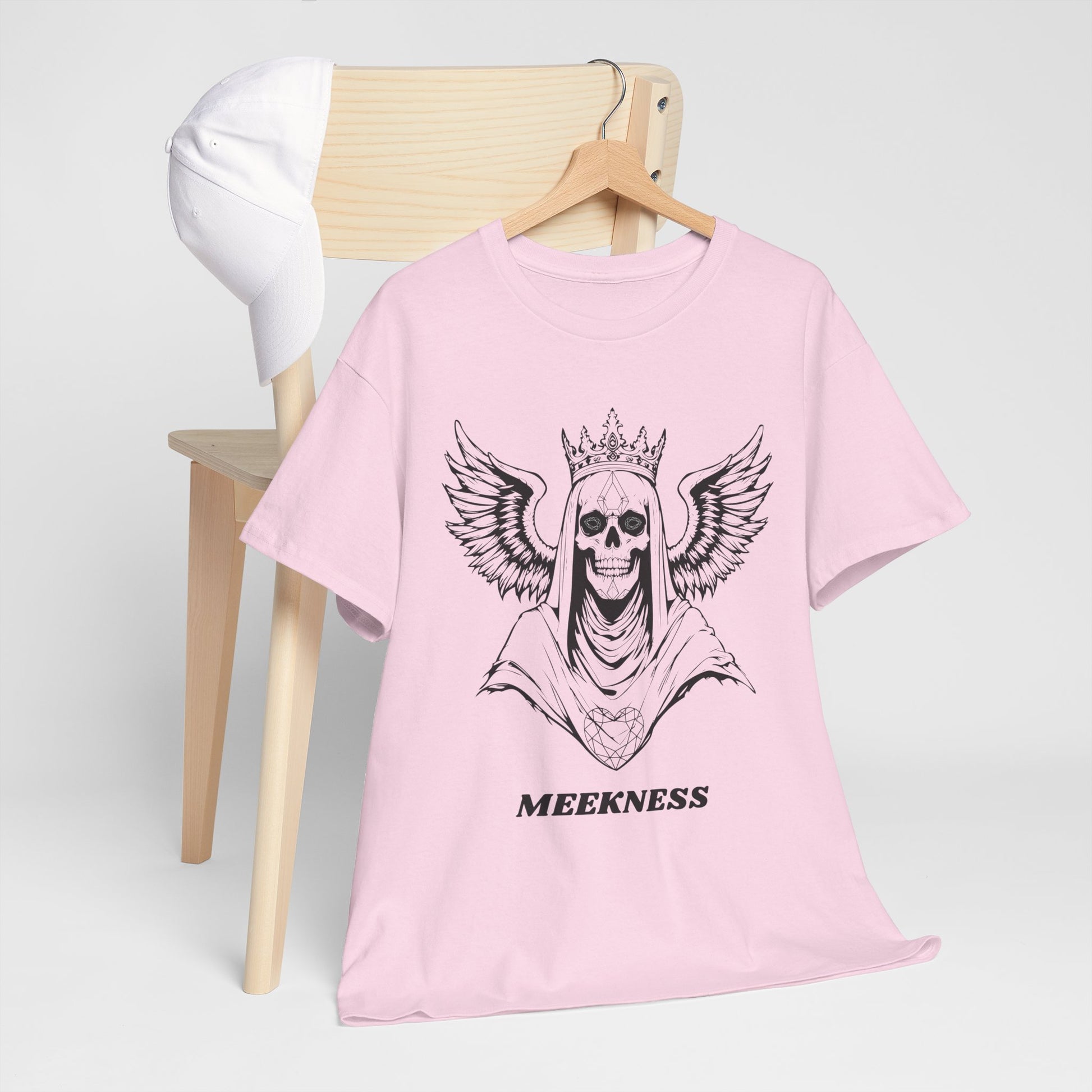 Skull Crown Wings Cotton Tee Shirt Transparent