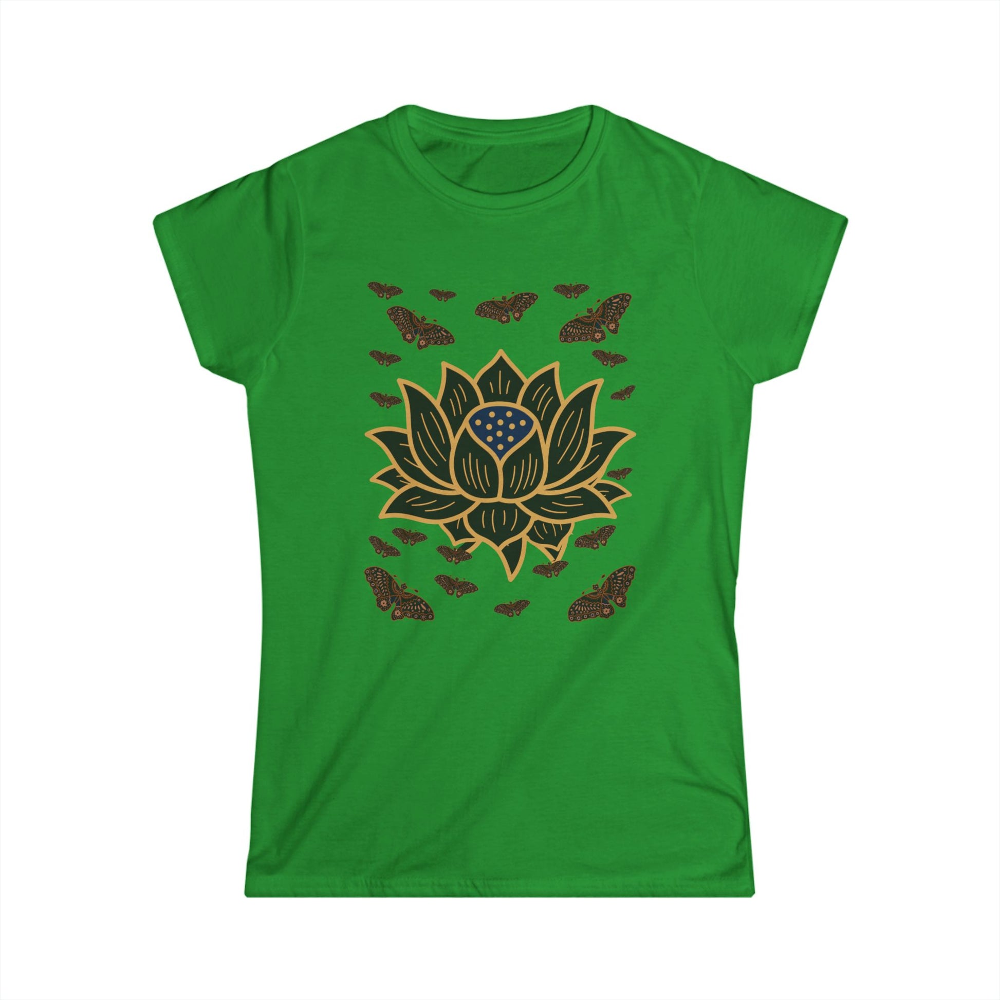 Women's Soft style Tee Shirt Lotus Butterfly