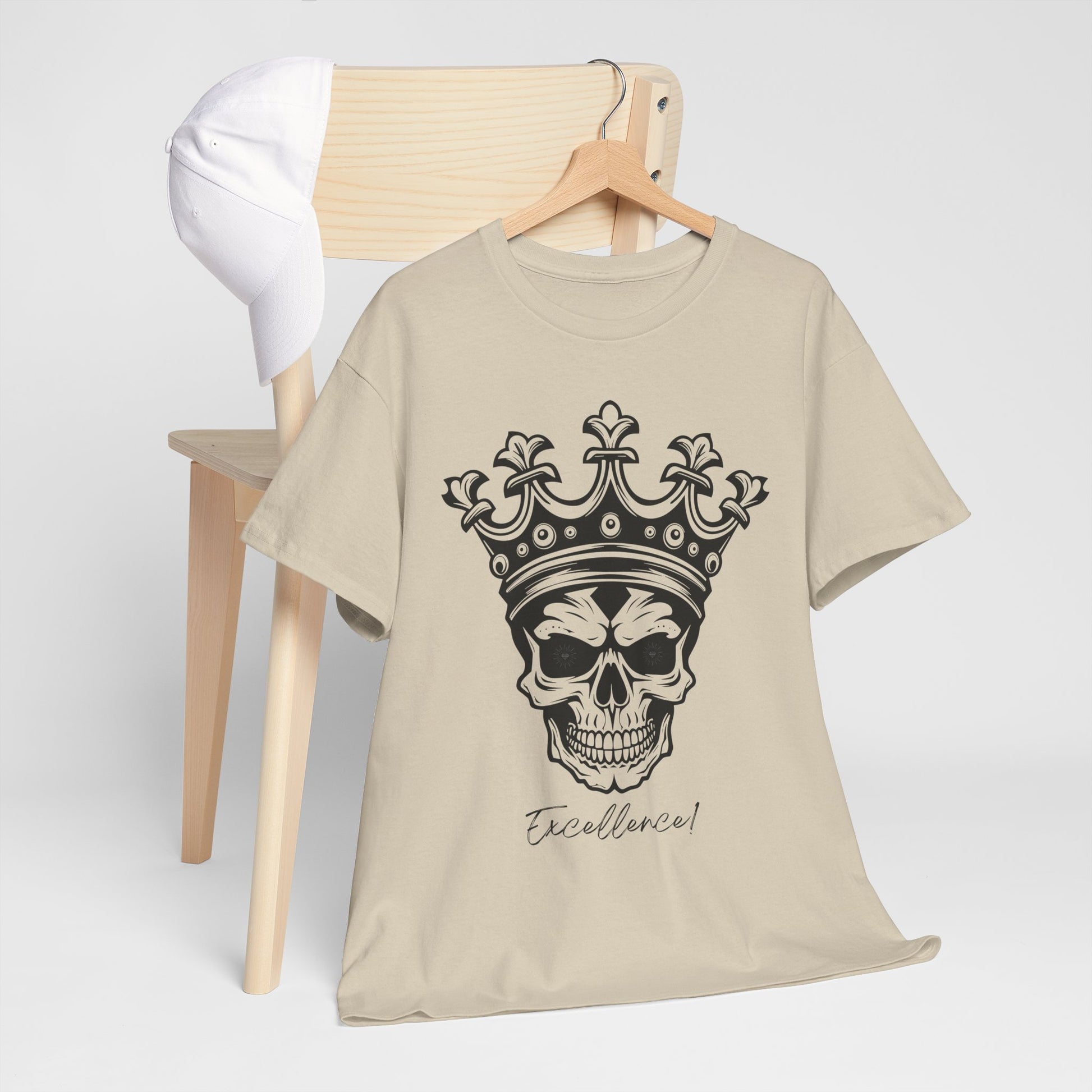 Skull "Excellence" Cotton Tee Shirt Transparent
