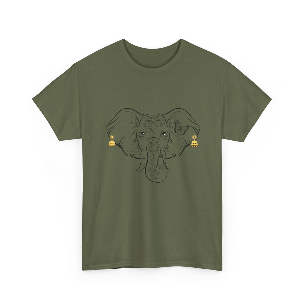 Elephant With Earrings Heavy Cotton Shirt