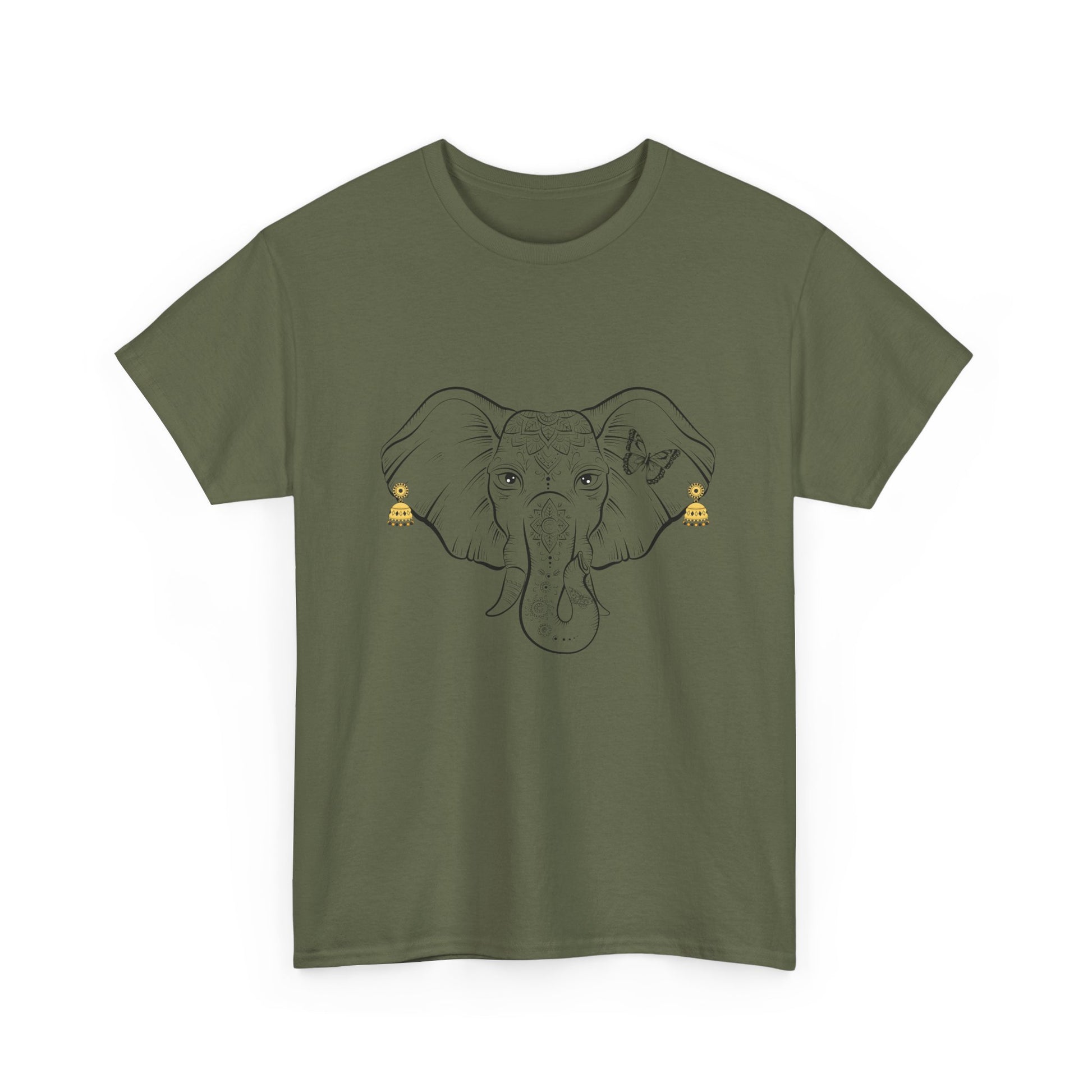 Elephant With Earrings Heavy Cotton Shirt