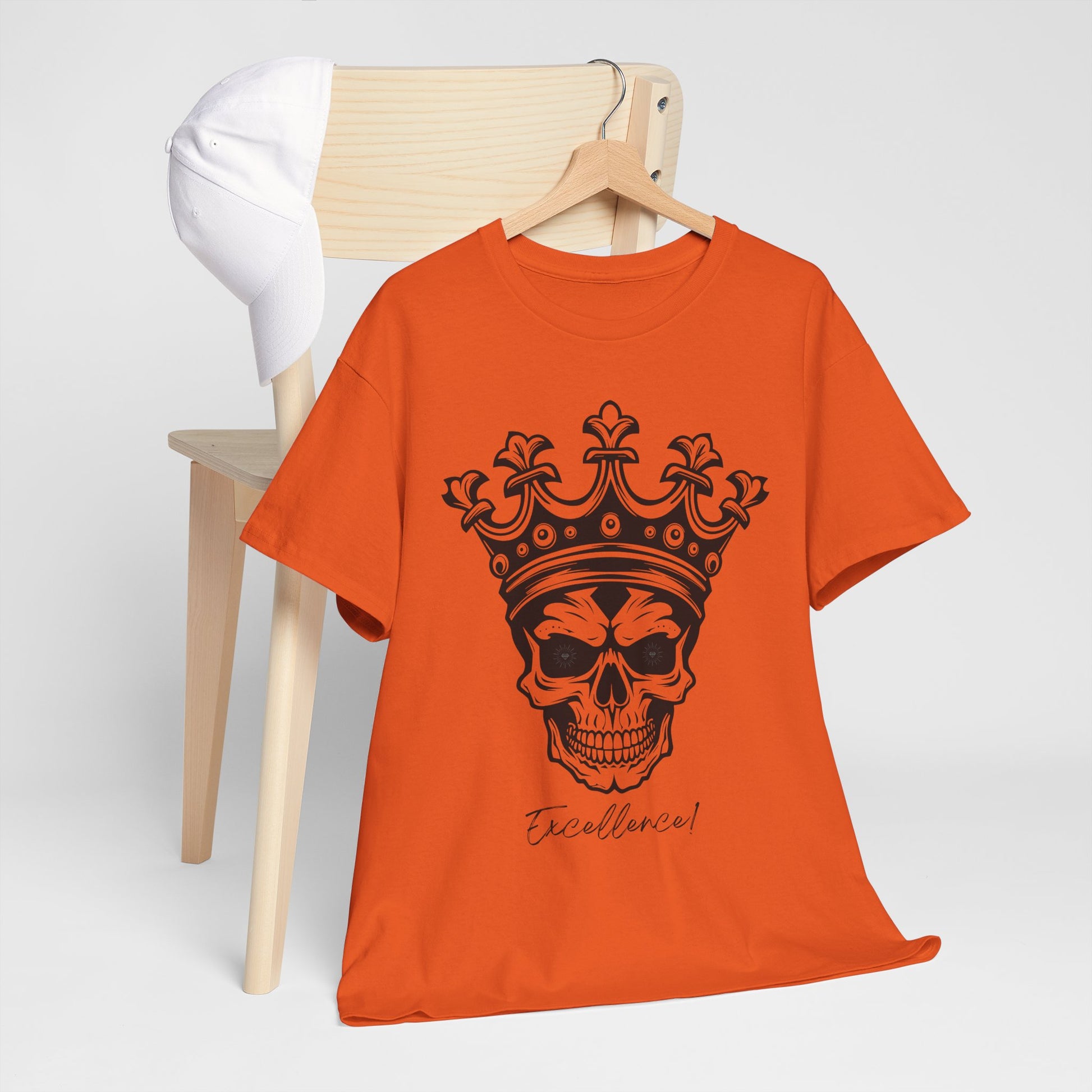 Skull "Excellence" Cotton Tee Shirt Transparent