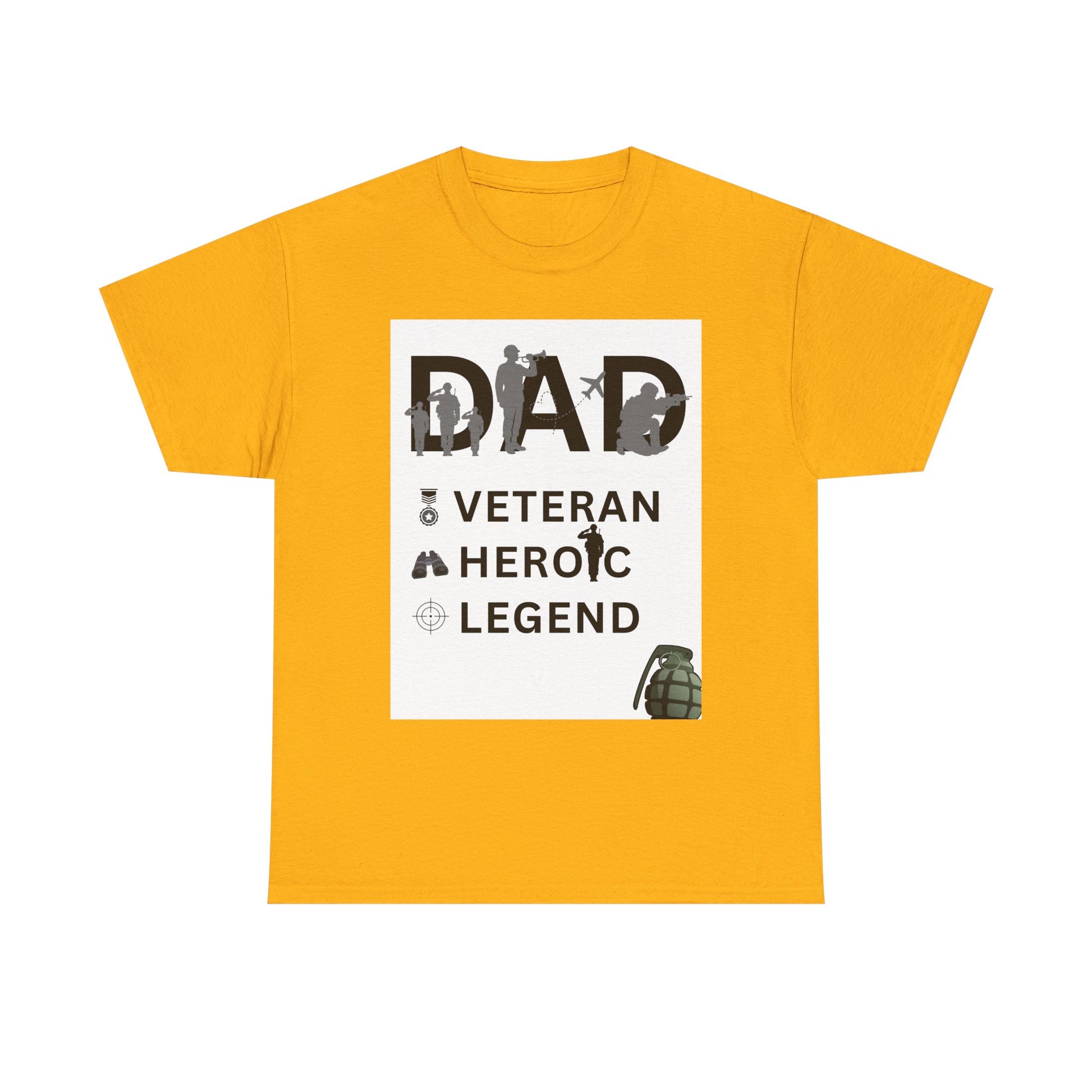 Dad Veteran, Heroic, Legend Tee Shirt White Background