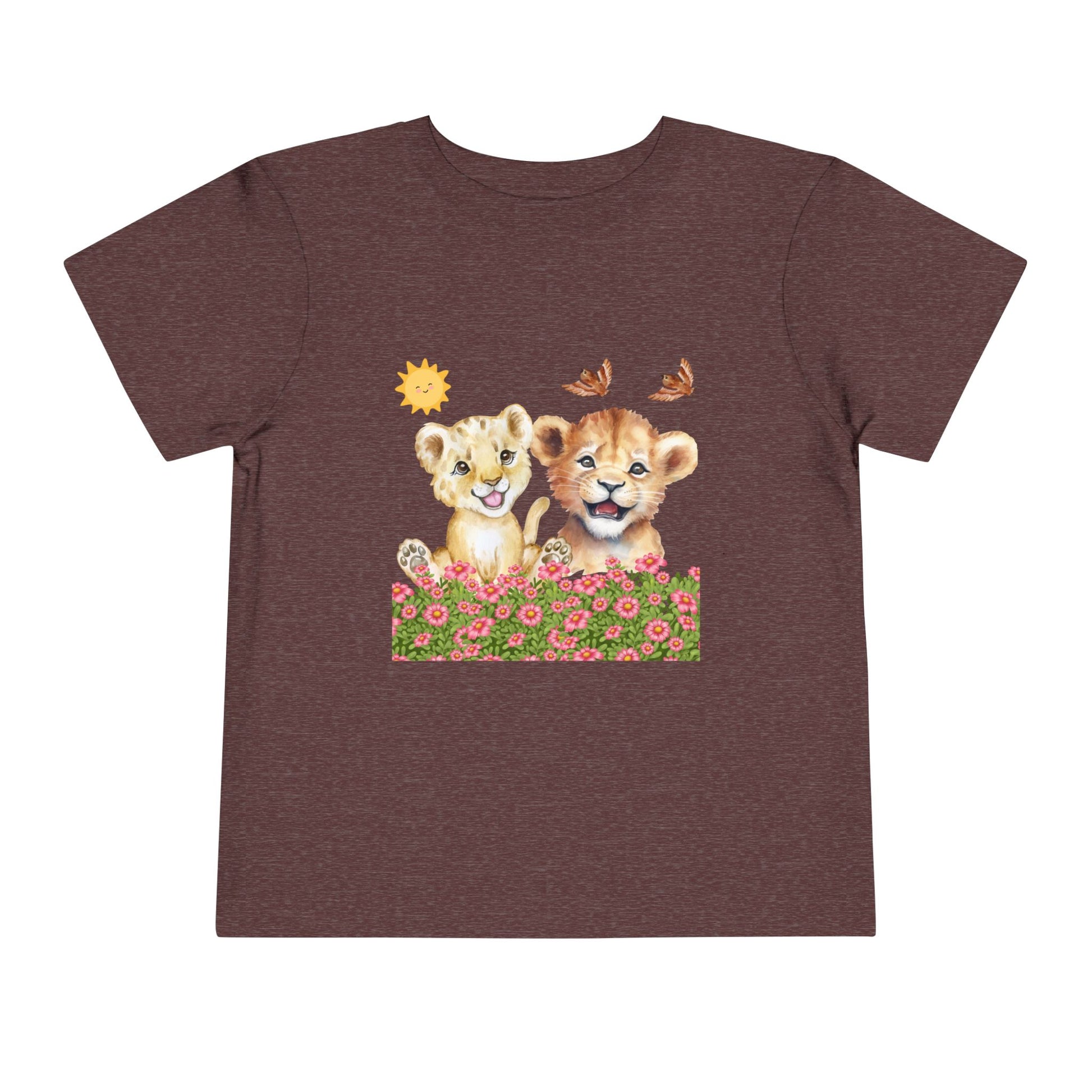 Toddler Short Sleeve Tee Shirt Cubs In Flower Bush