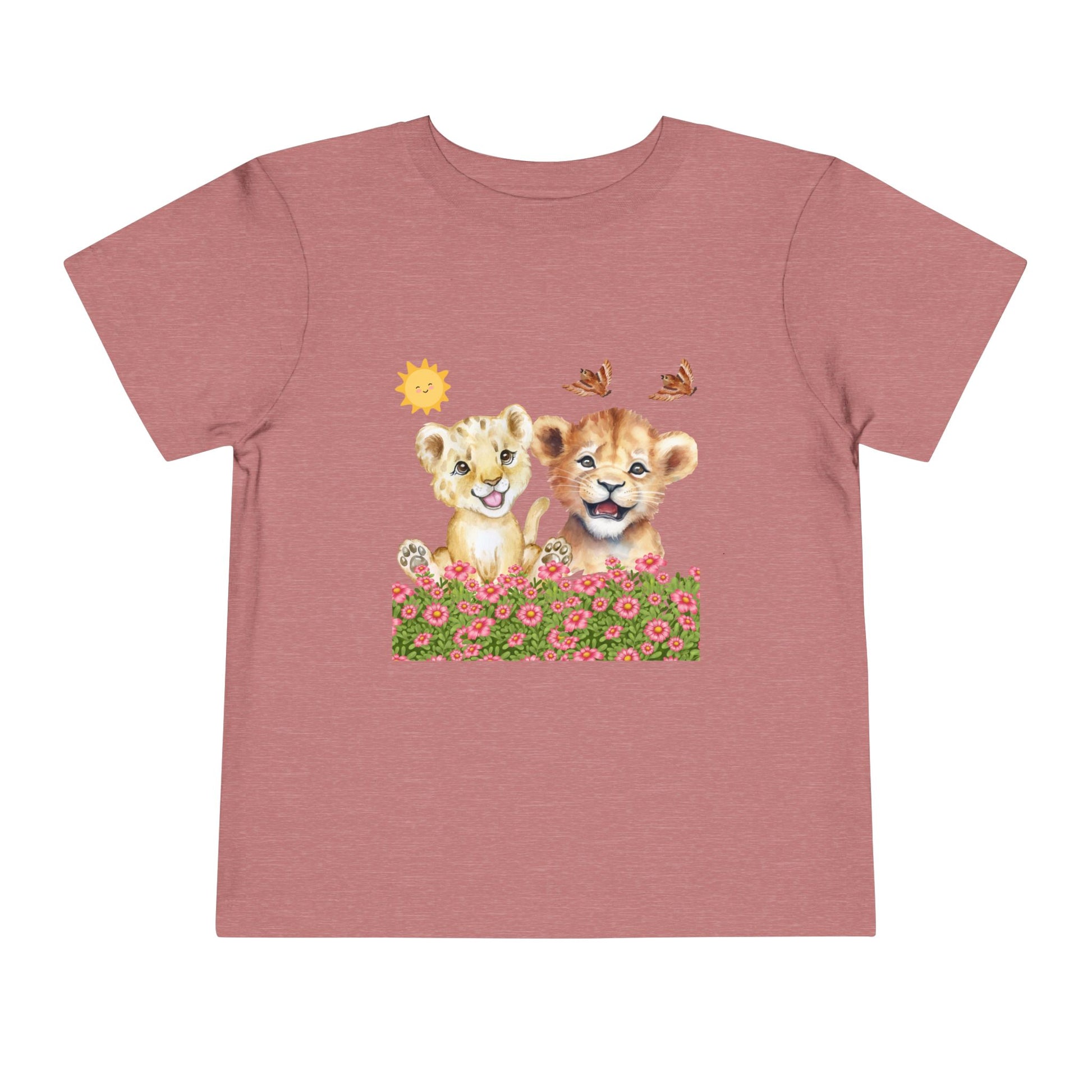 Toddler Short Sleeve Tee Shirt Cubs In Flower Bush