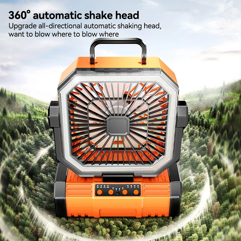 Multifunctional Fan with LED Light USB Outdoor Remote Control Power Bank—Ideal For Outdoor Camping, Desk Fan, Travel Semi-Truck