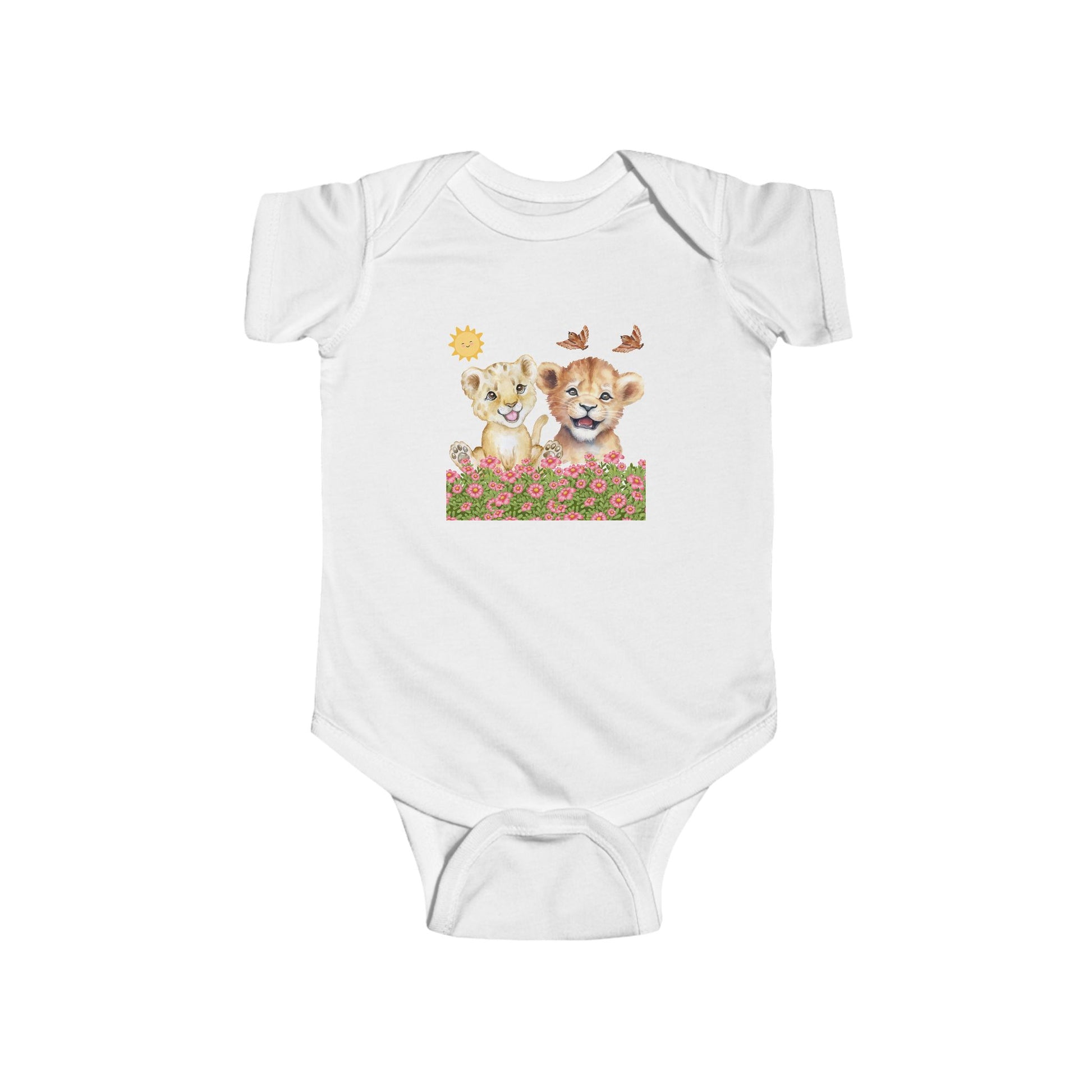 Infant Onesie Bodysuit Cubs In Flower Bush
