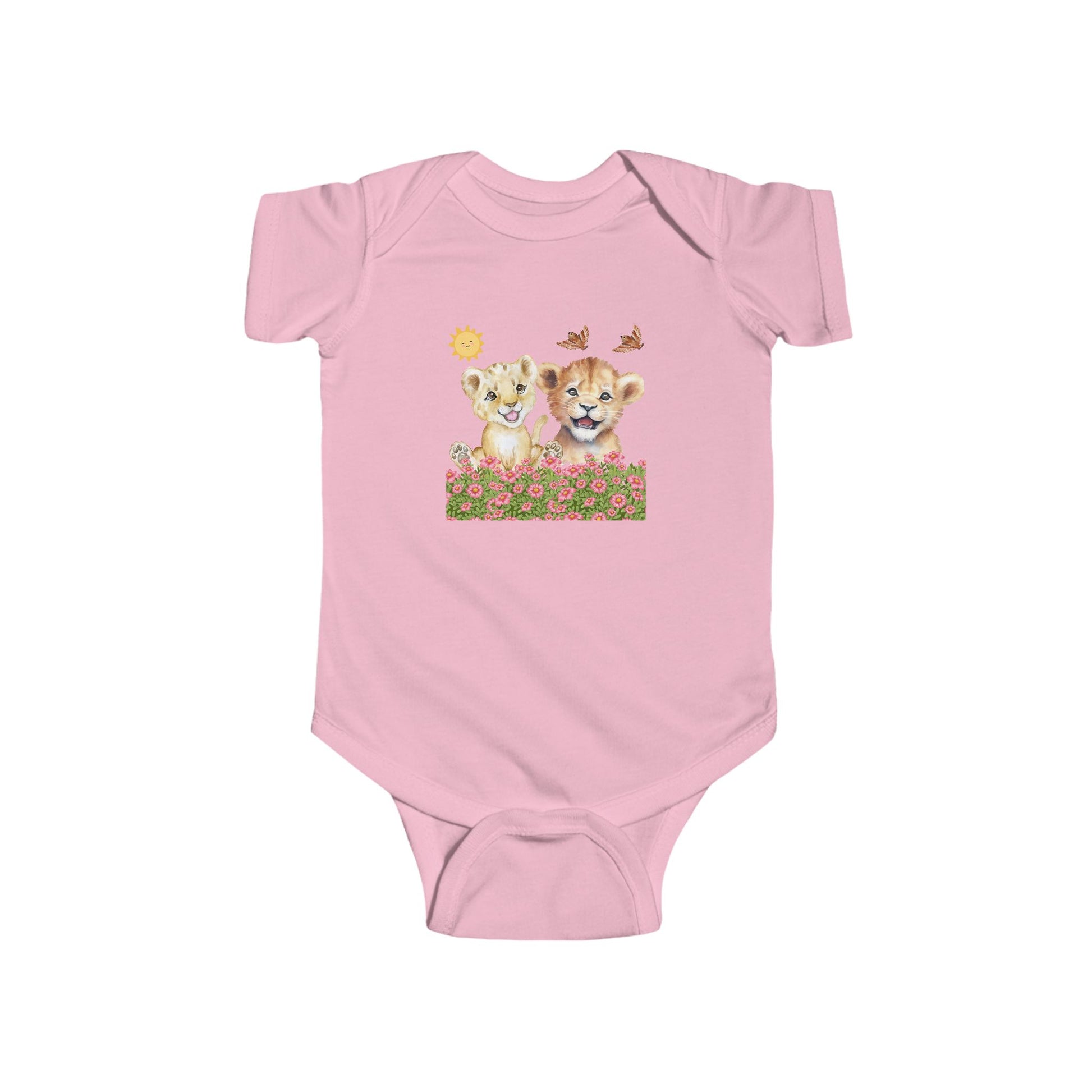 Infant Onesie Bodysuit Cubs In Flower Bush