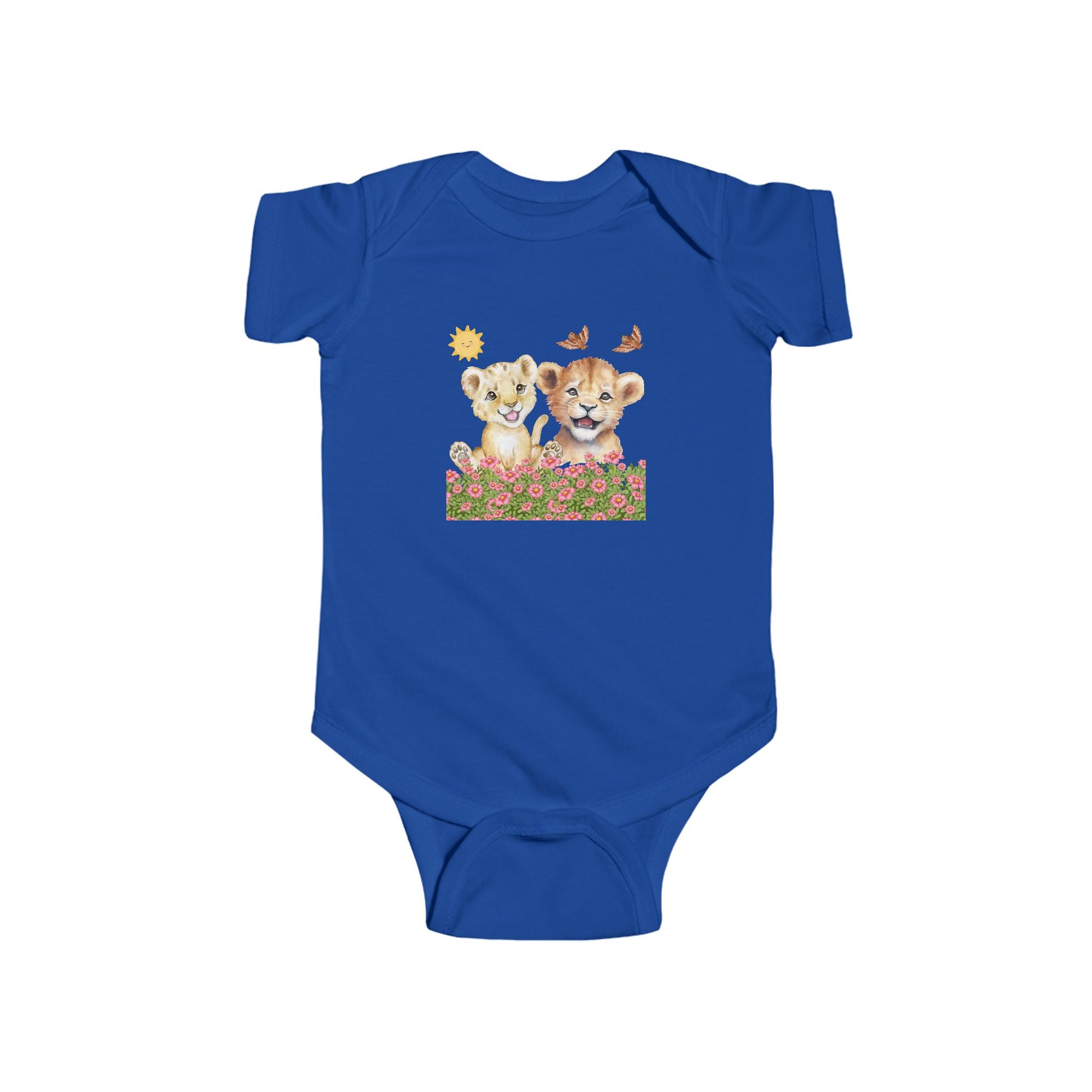 Infant Onesie Bodysuit Cubs In Flower Bush