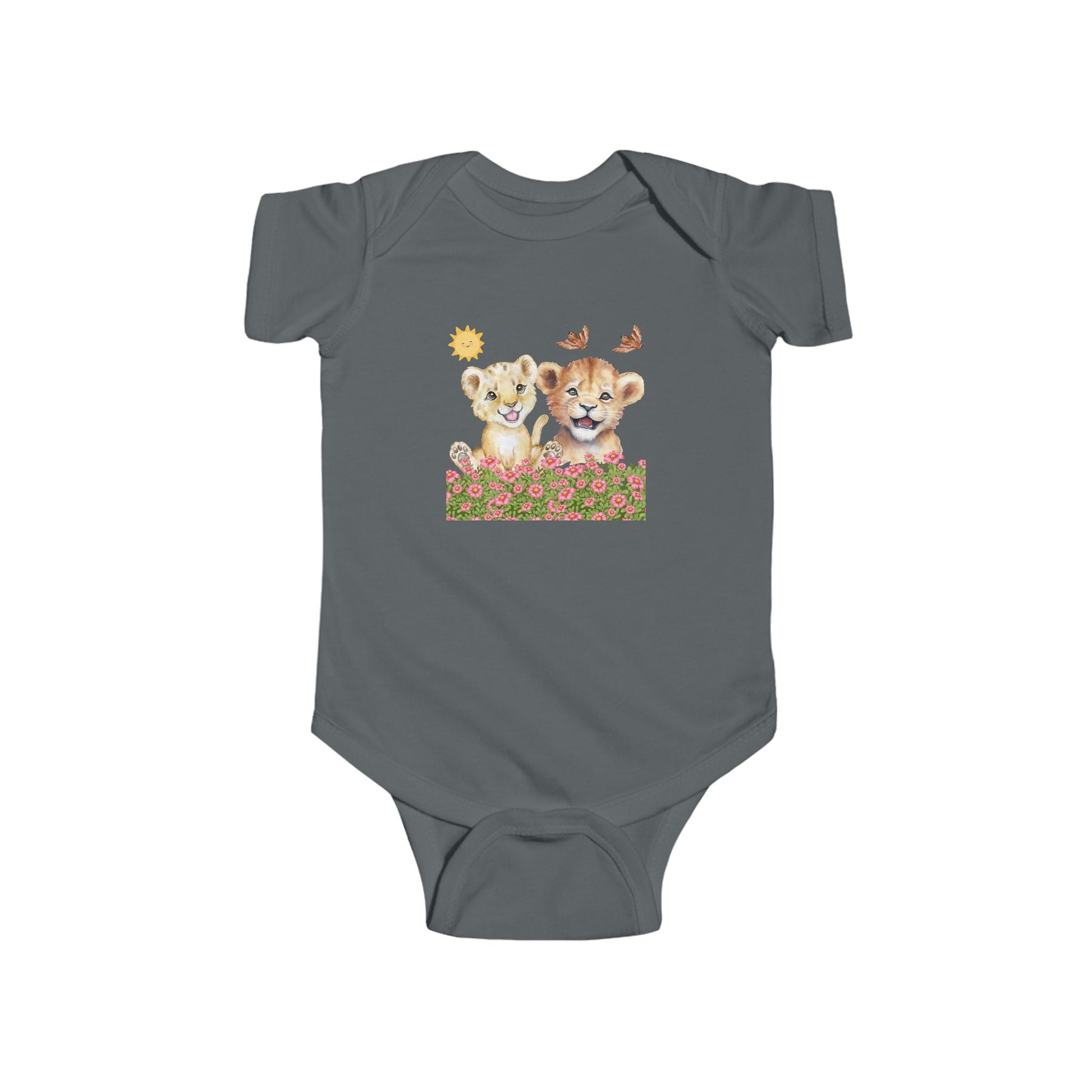 Infant Onesie Bodysuit Cubs In Flower Bush