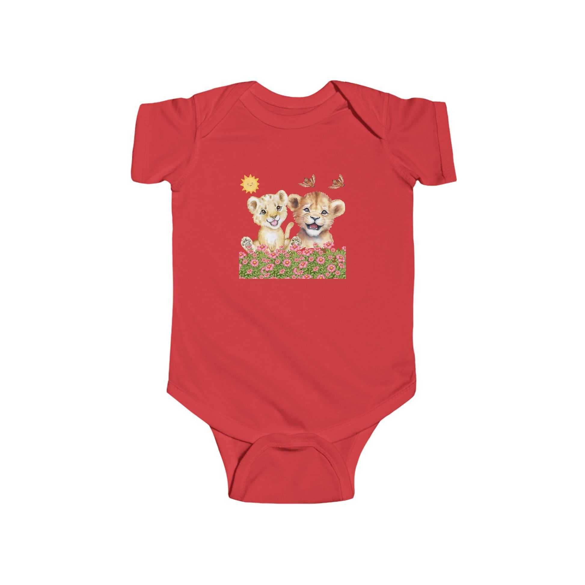 Infant Onesie Bodysuit Cubs In Flower Bush