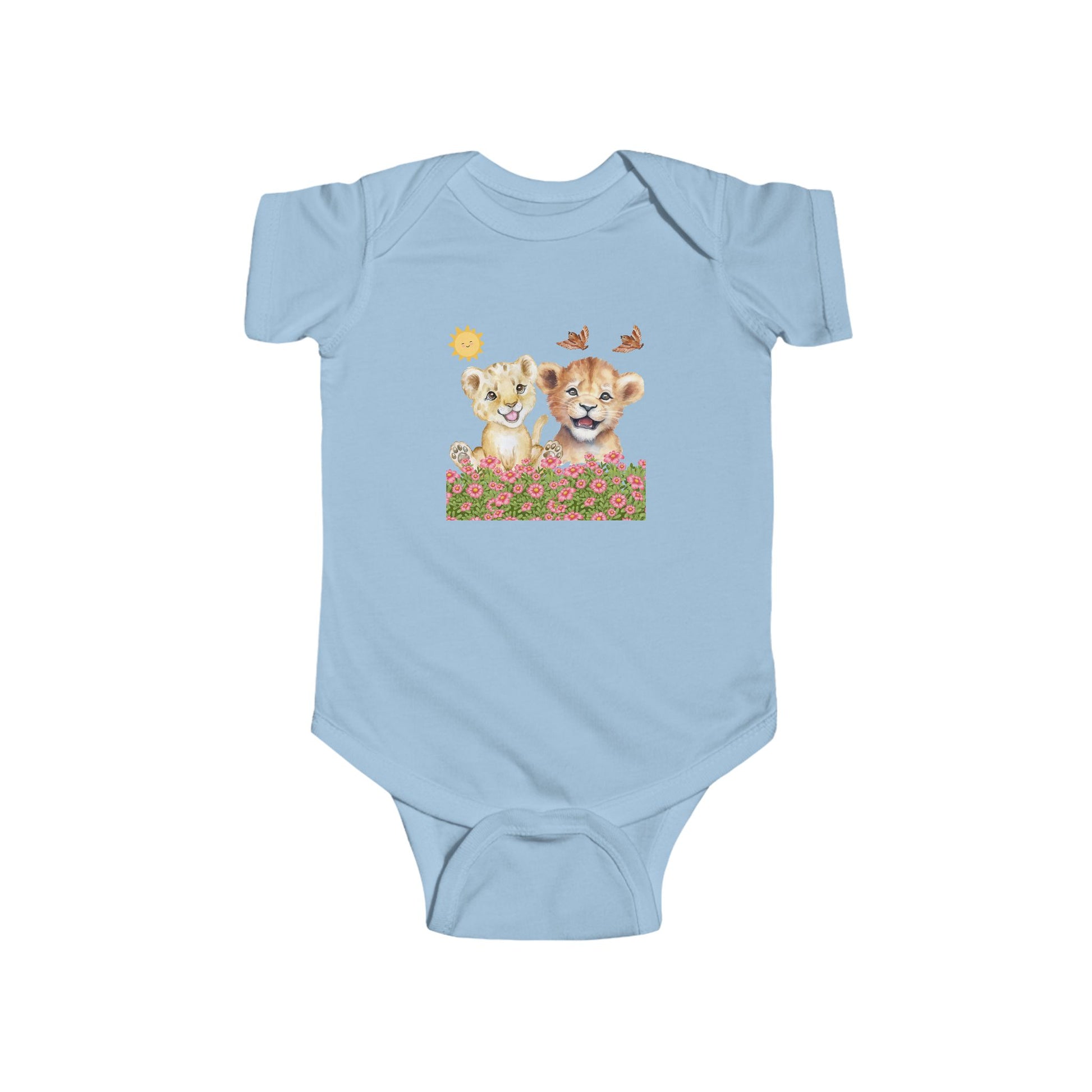 Infant Onesie Bodysuit Cubs In Flower Bush