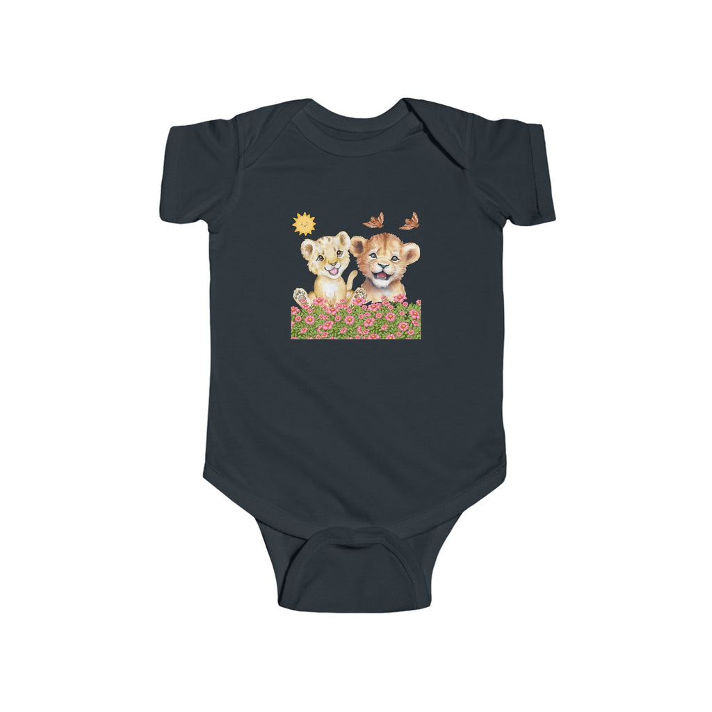 Infant Onesie Bodysuit Cubs In Flower Bush