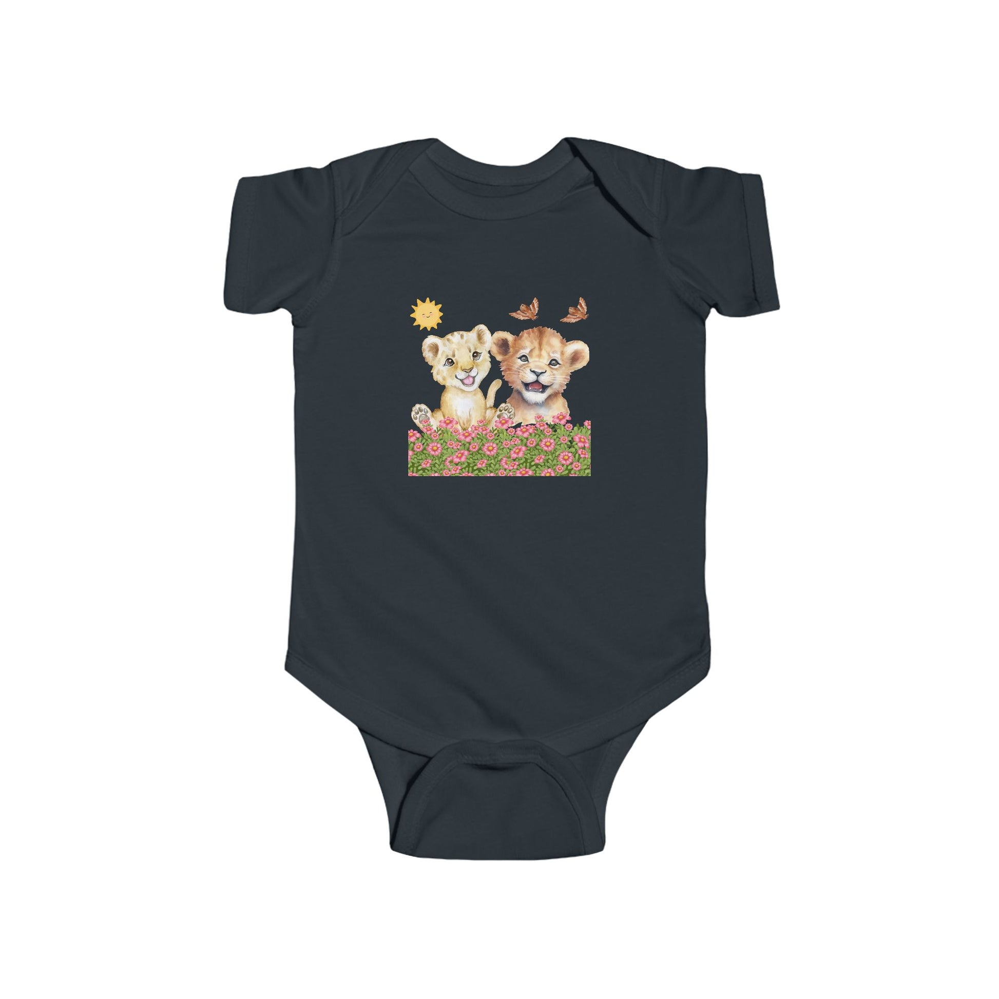 Infant Onesie Bodysuit Cubs In Flower Bush