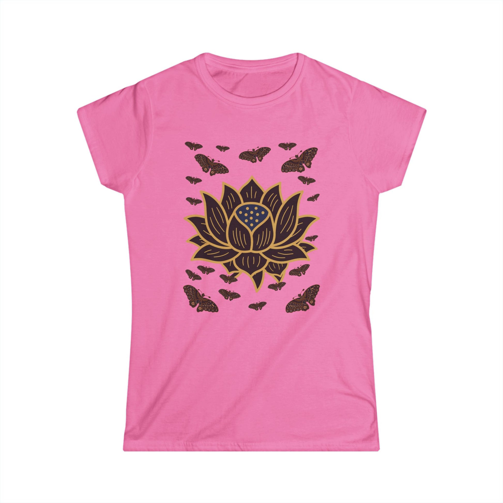 Women's Soft style Tee Shirt Lotus Butterfly