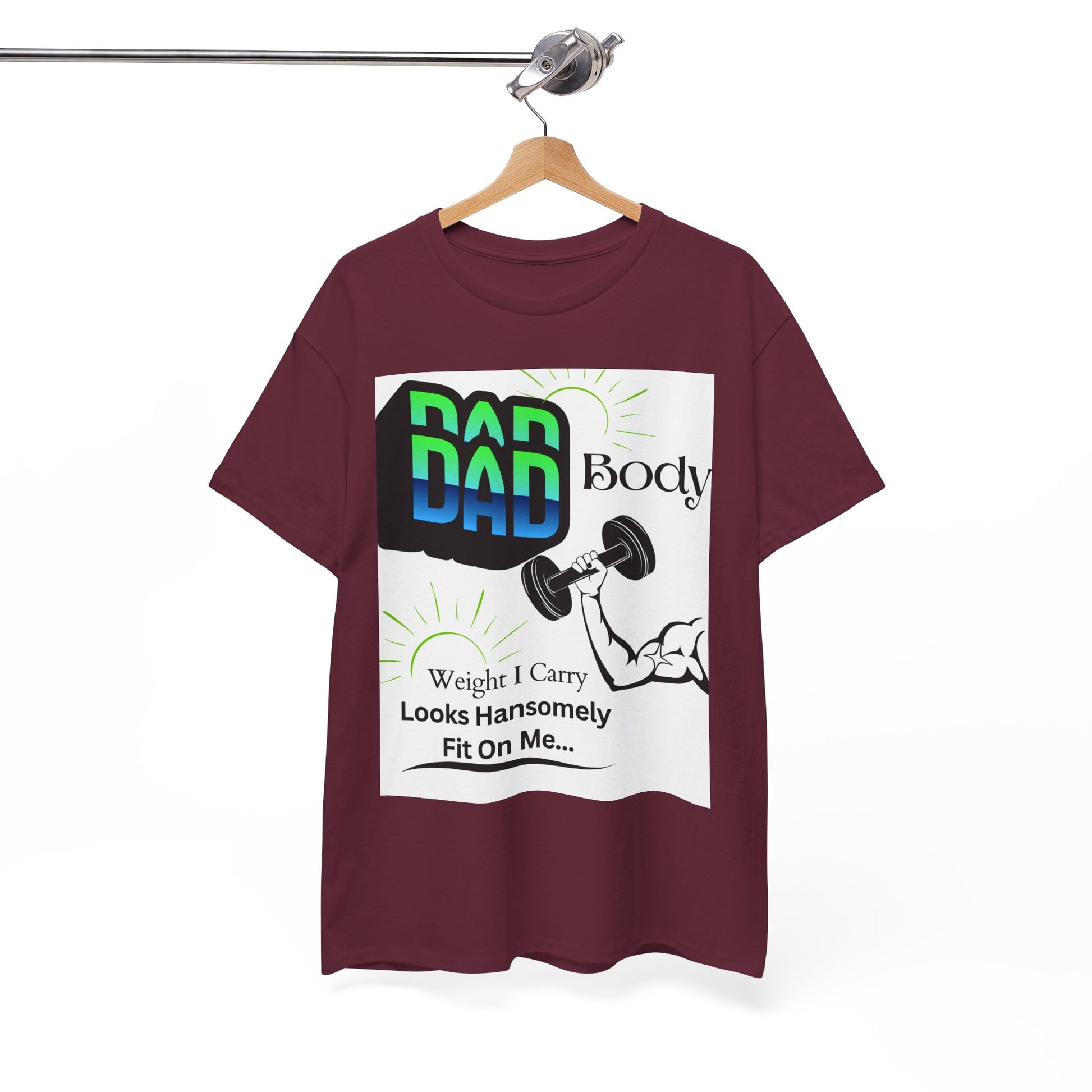 White Background Hansomely Fit Dad Cotton Crew Tee Shirt Dseign