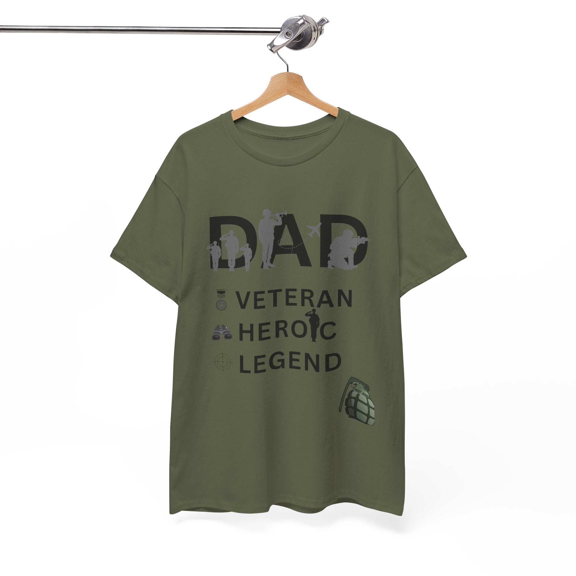 Dad Veteran Cotton Tee Shirt Transparent Background